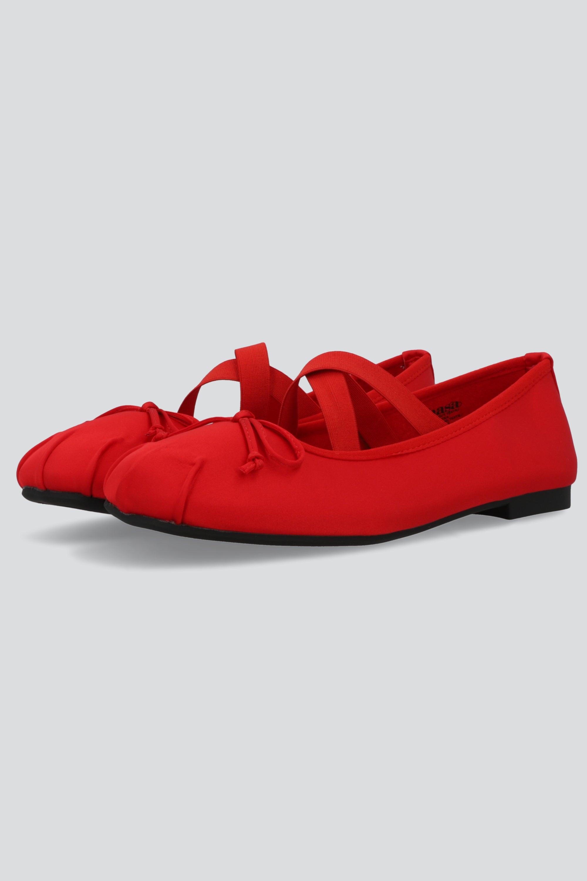 Ballerina satinada elastico cruzado ROJO