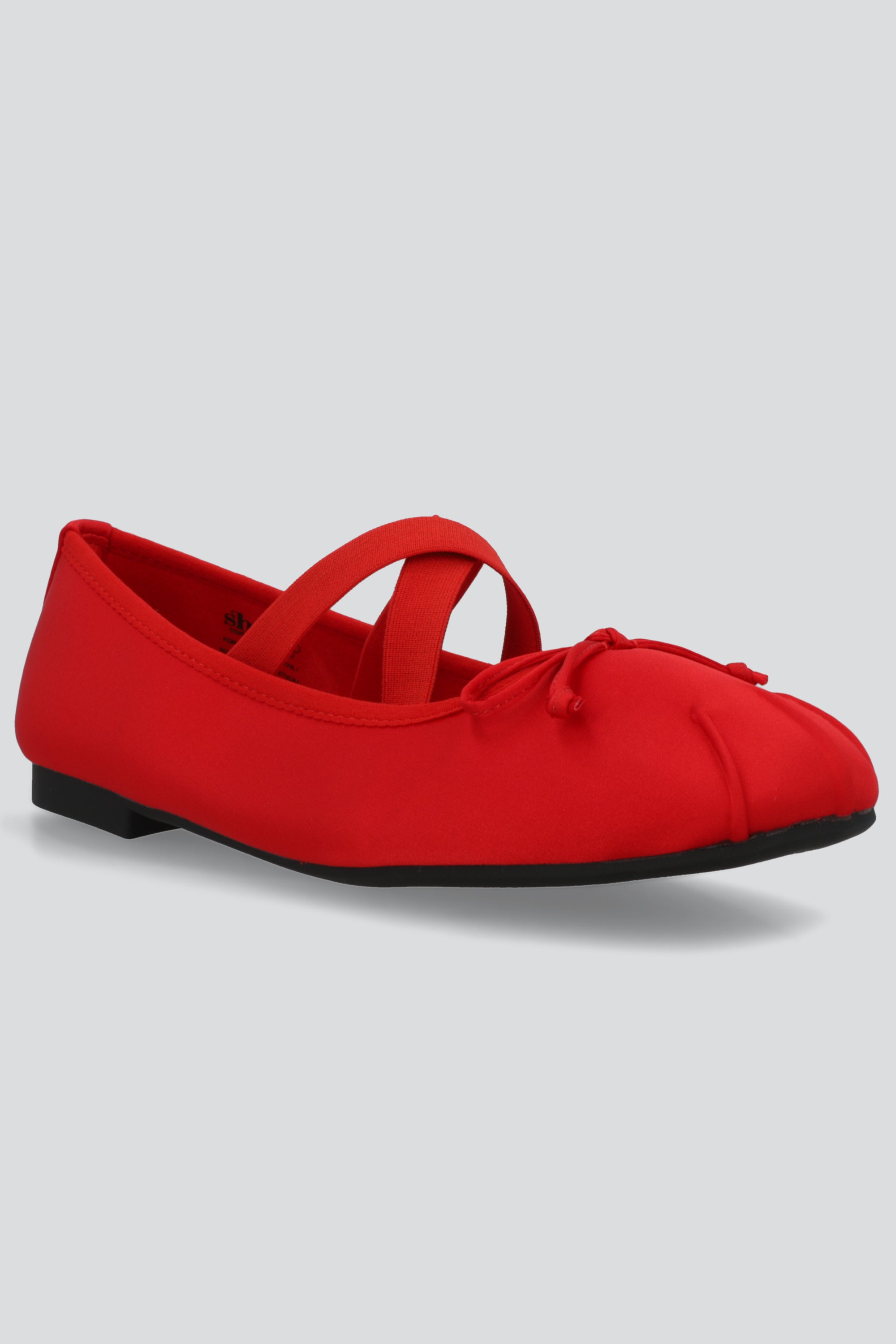 Ballerina satinada elastico cruzado ROJO