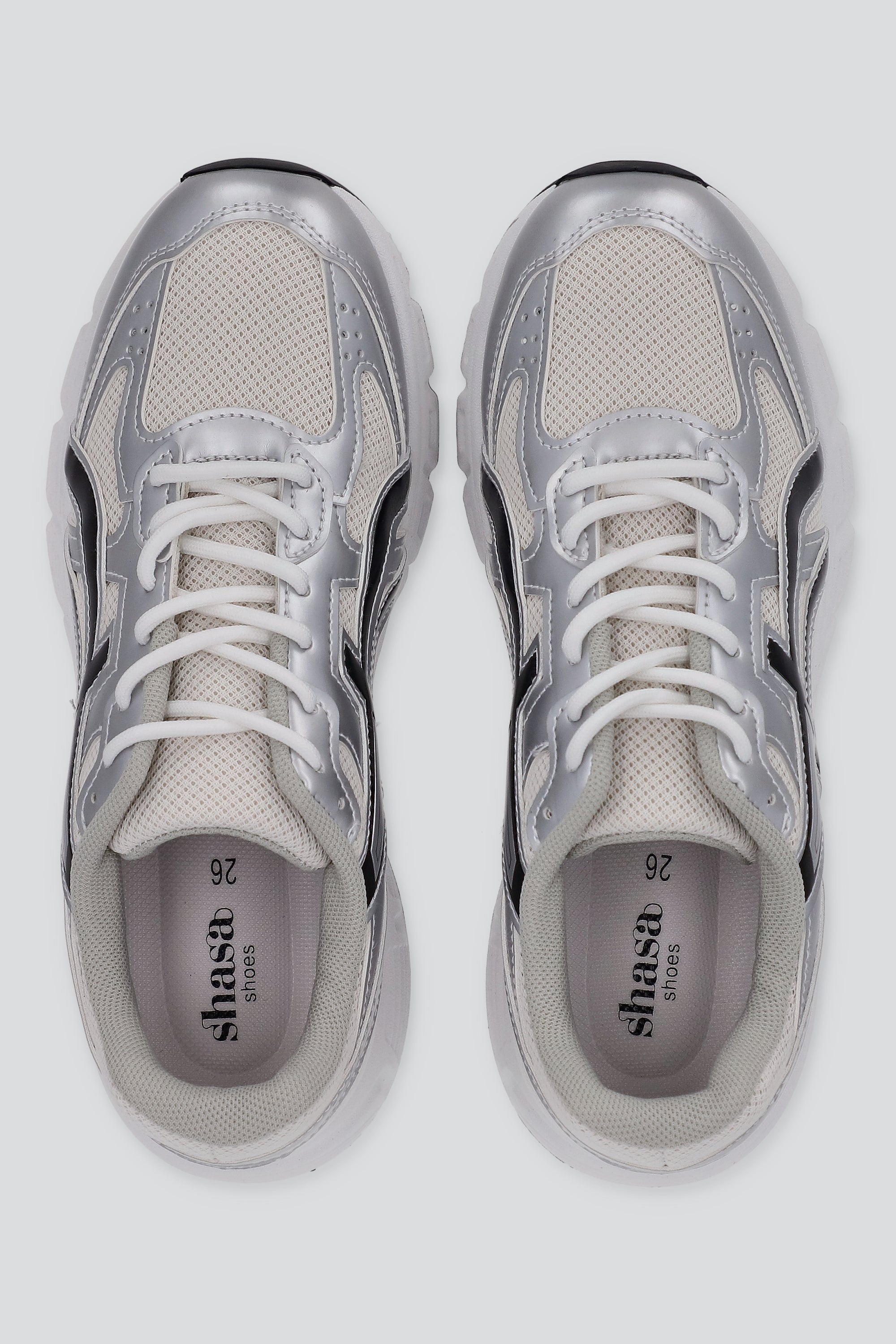 Tenis casual contraste materiales lineas NEGRO