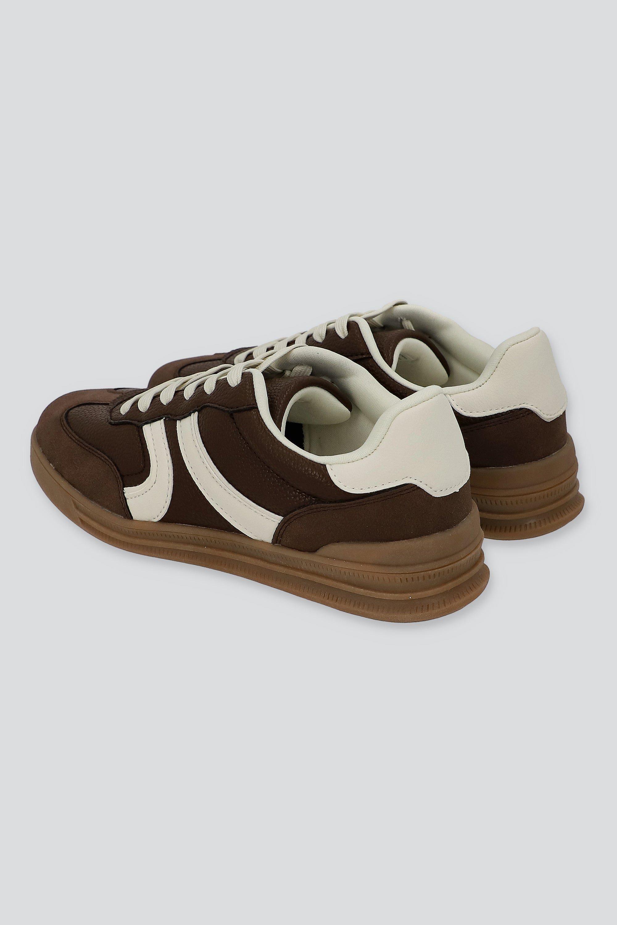 Tenis casual contraste materiales lineas CAFE