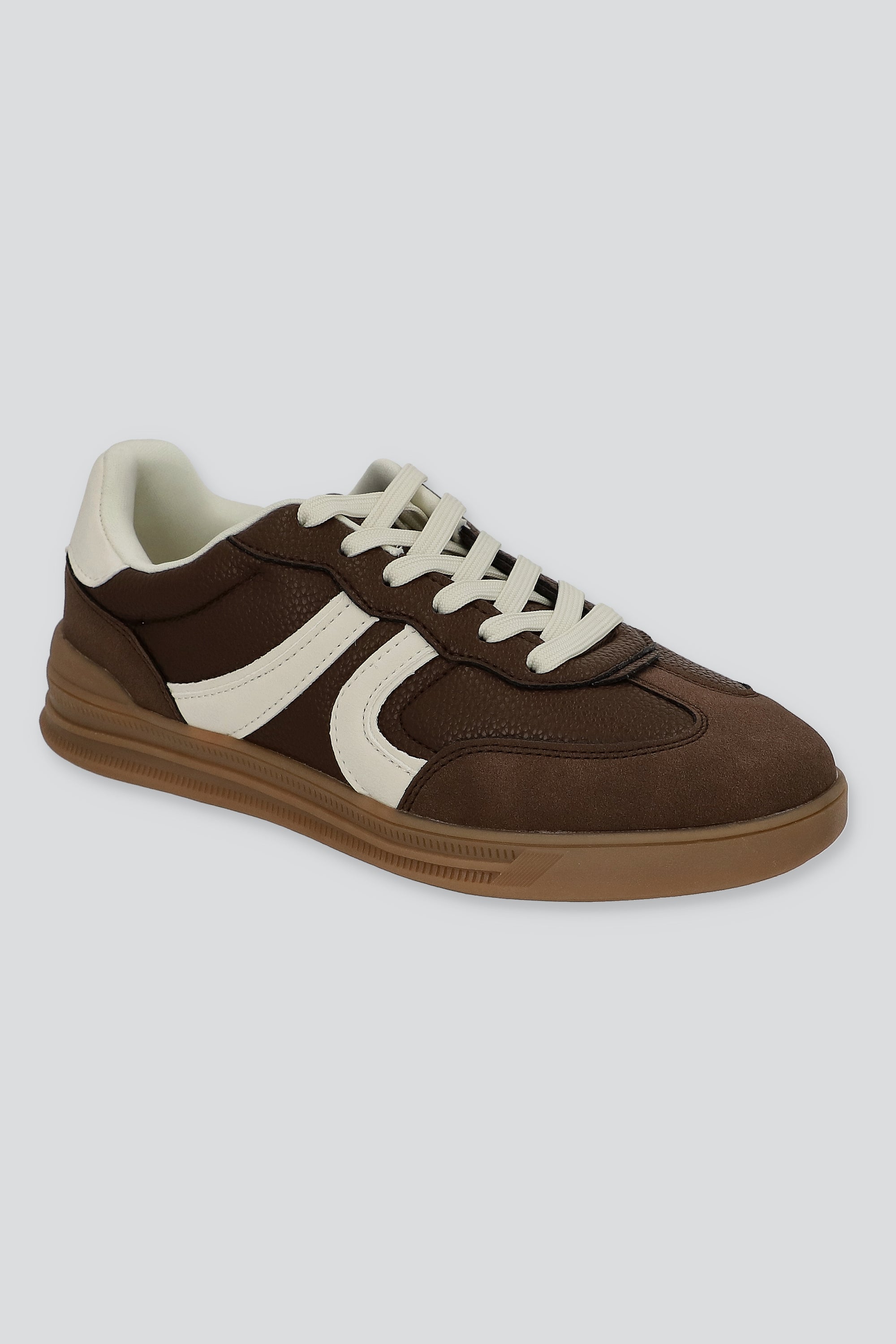 Tenis casual contraste materiales lineas CAFE