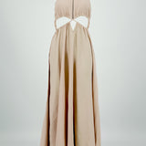 Vestido cut out maxi lino