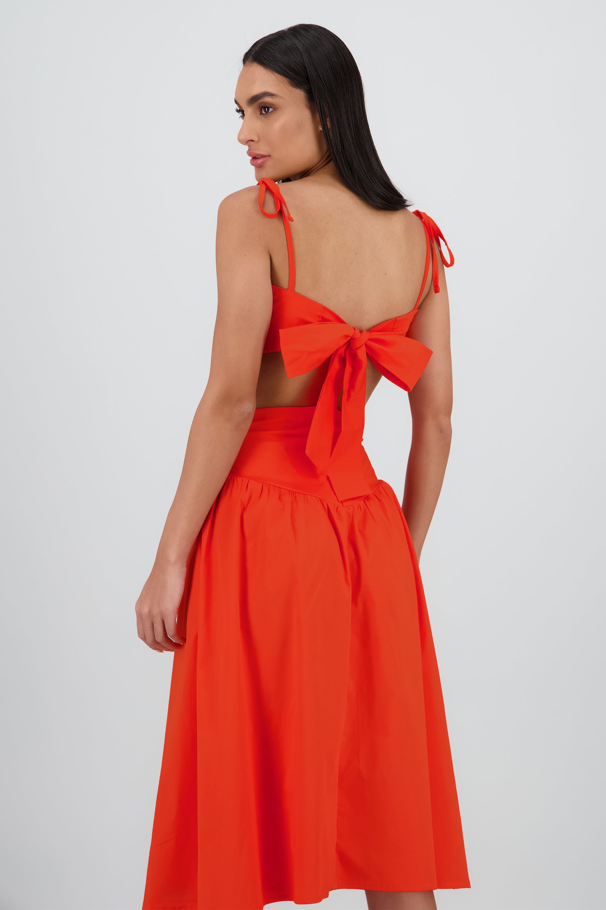 Top nudo tirantes moños ROJO TOMATE