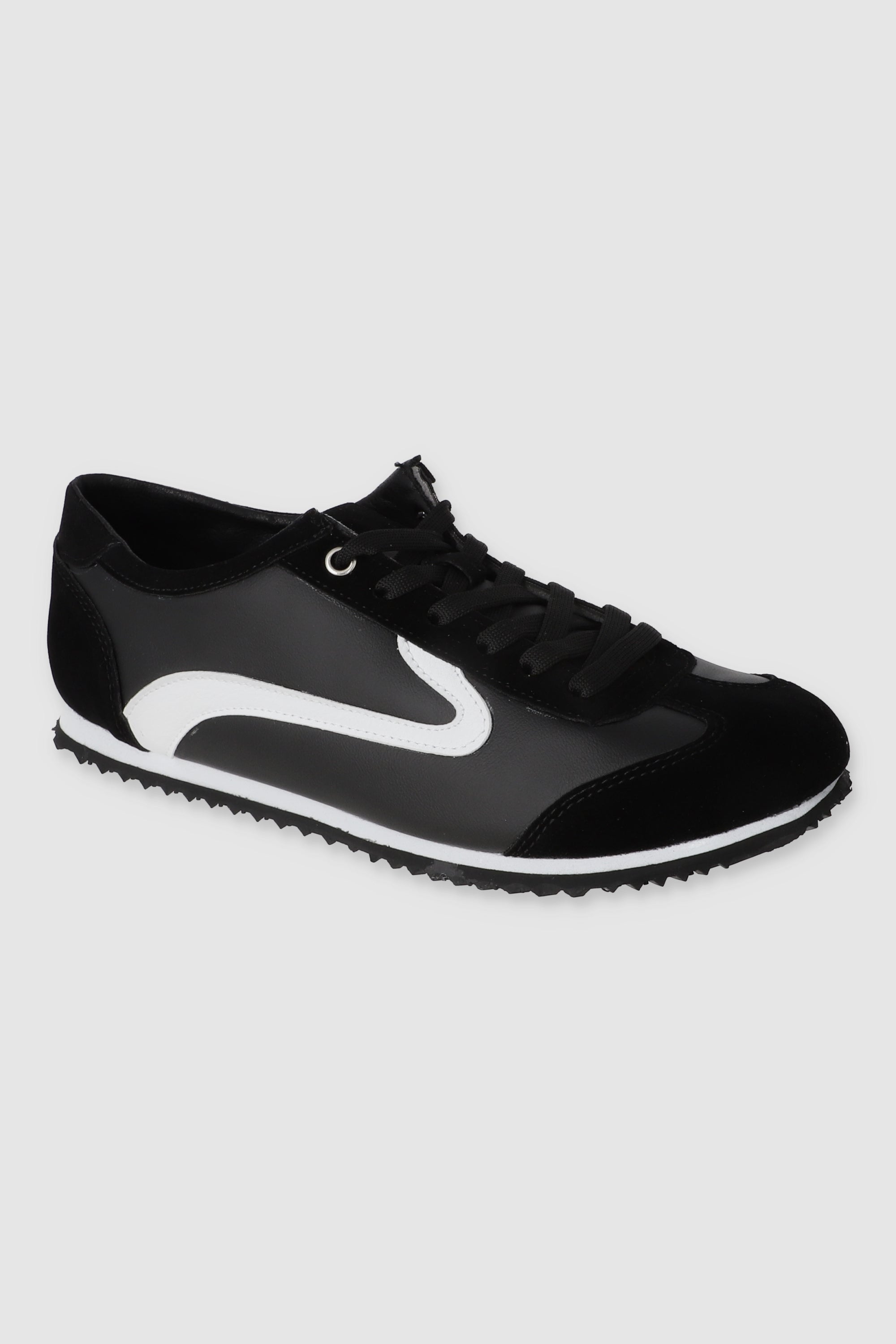 Tenis casual redondeado suede NEGRO