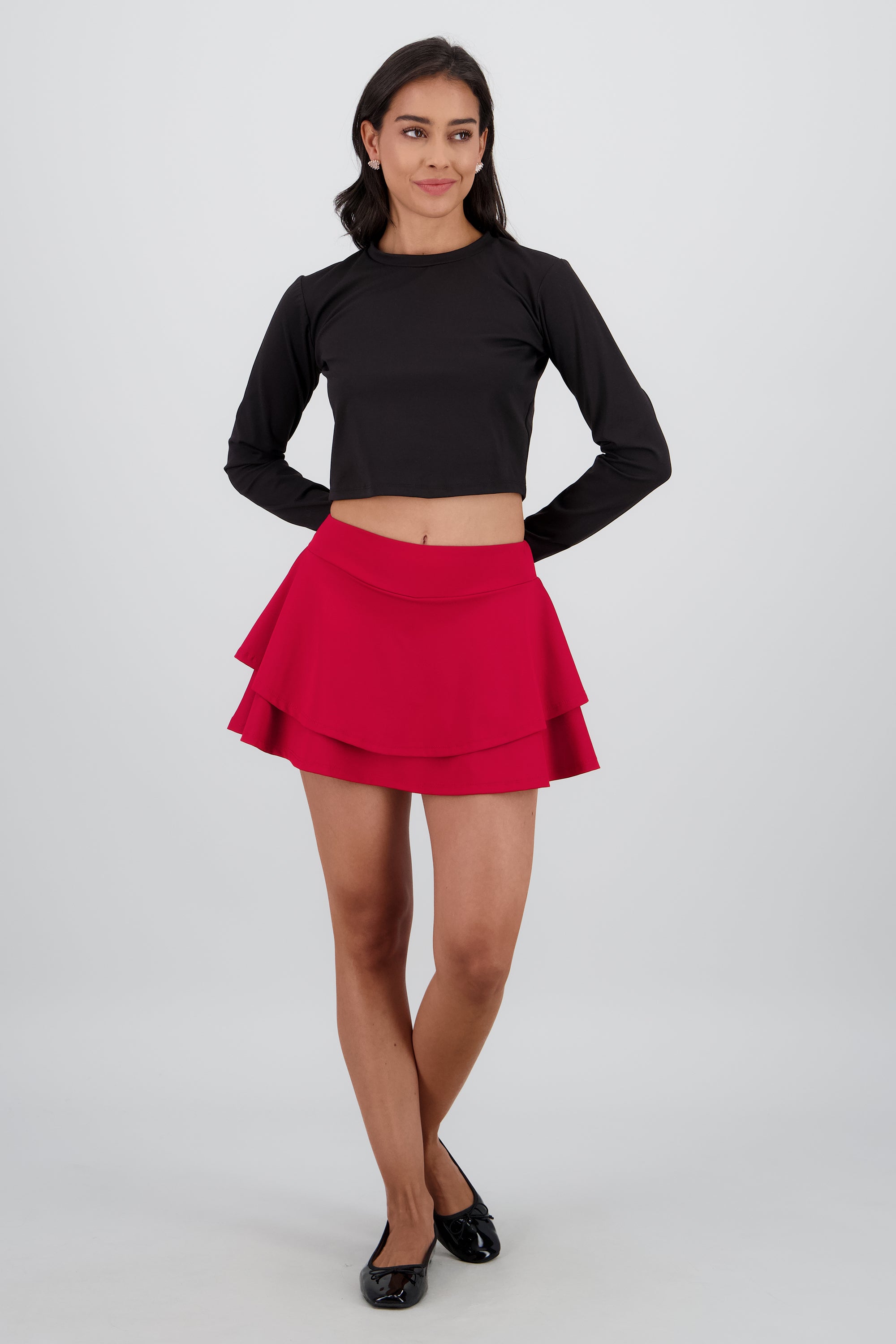 Falda mini olanes ROJO QUEMADO