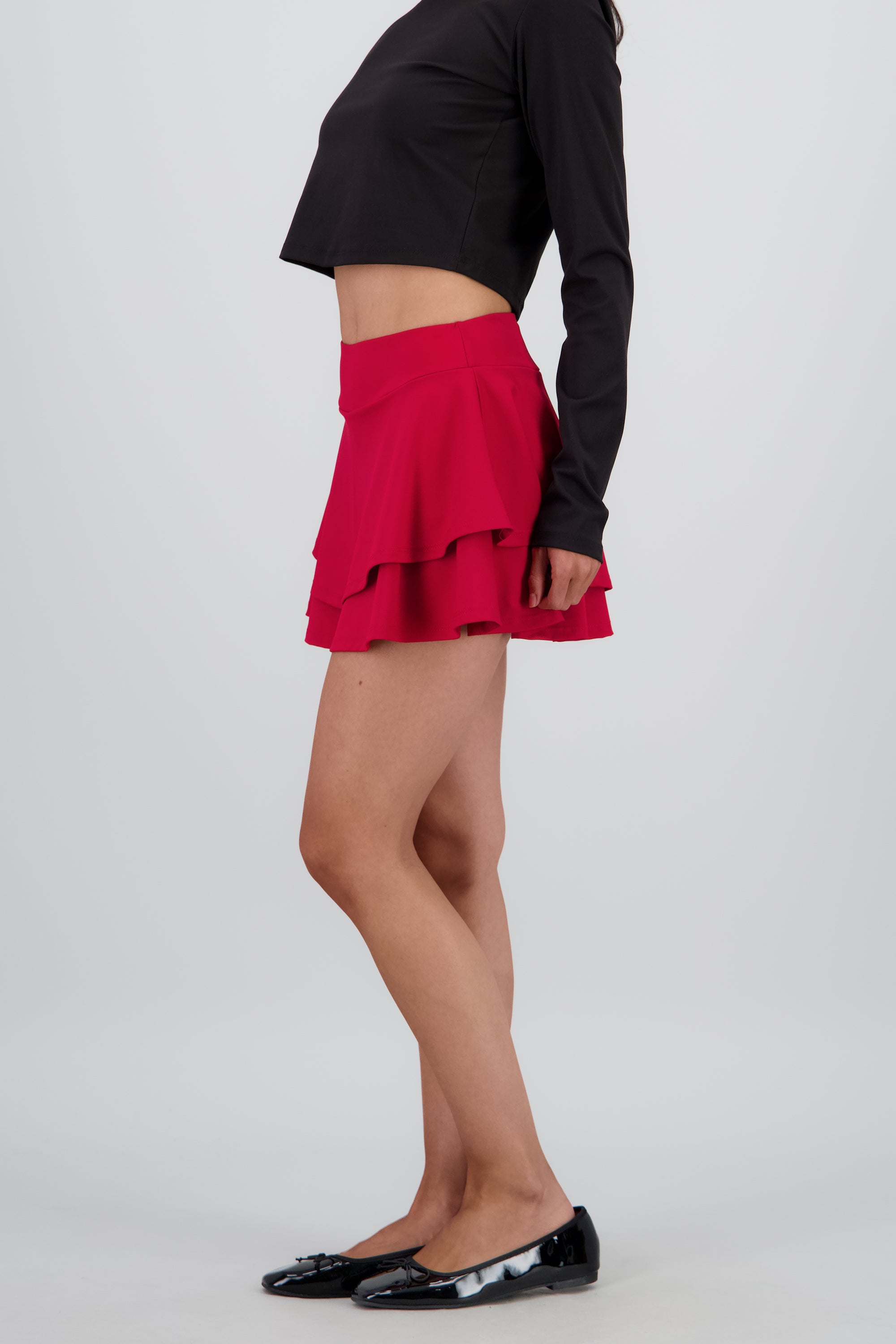 Falda mini olanes ROJO QUEMADO
