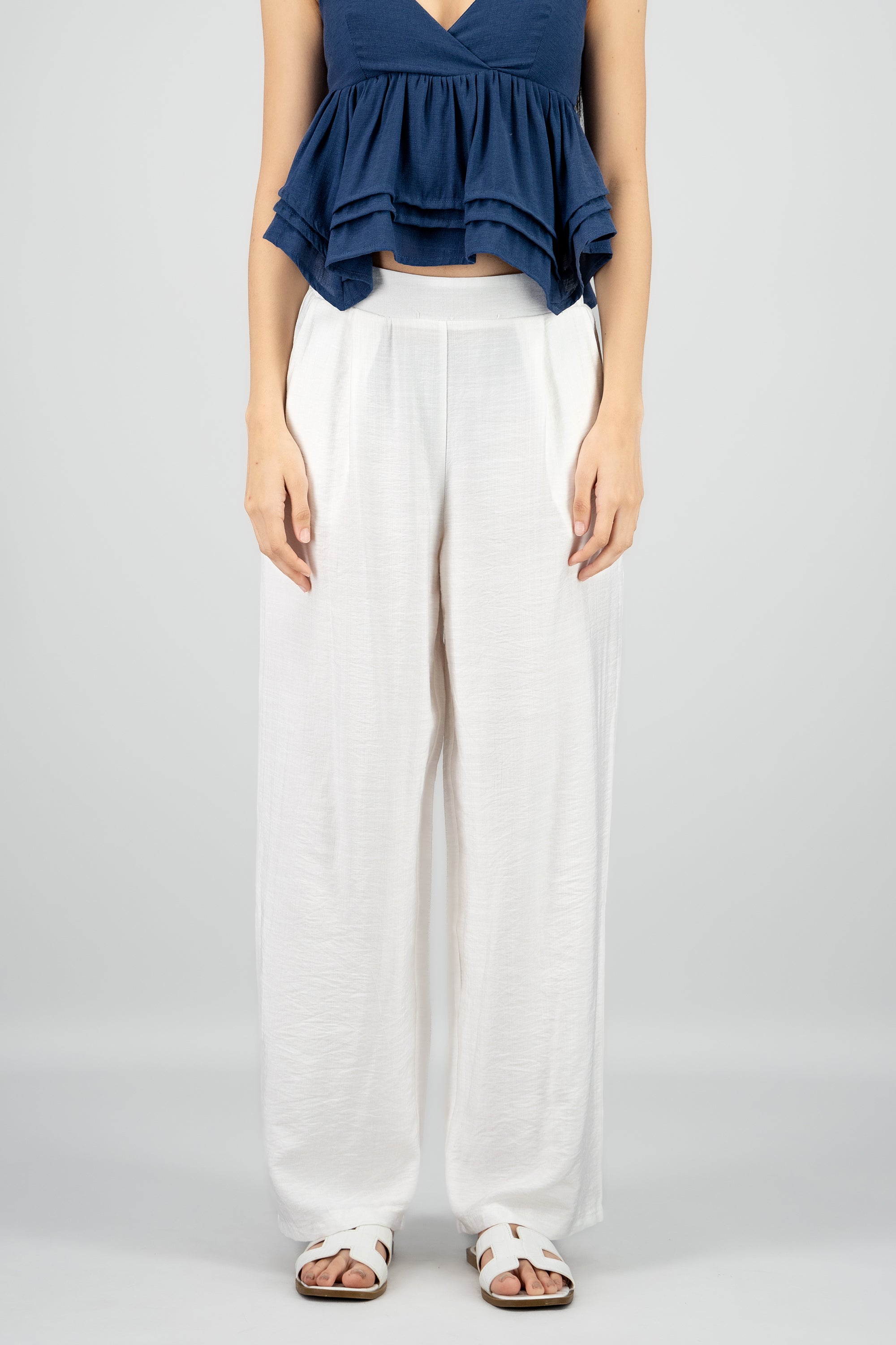 Pantalon fluido amplio BLANCO