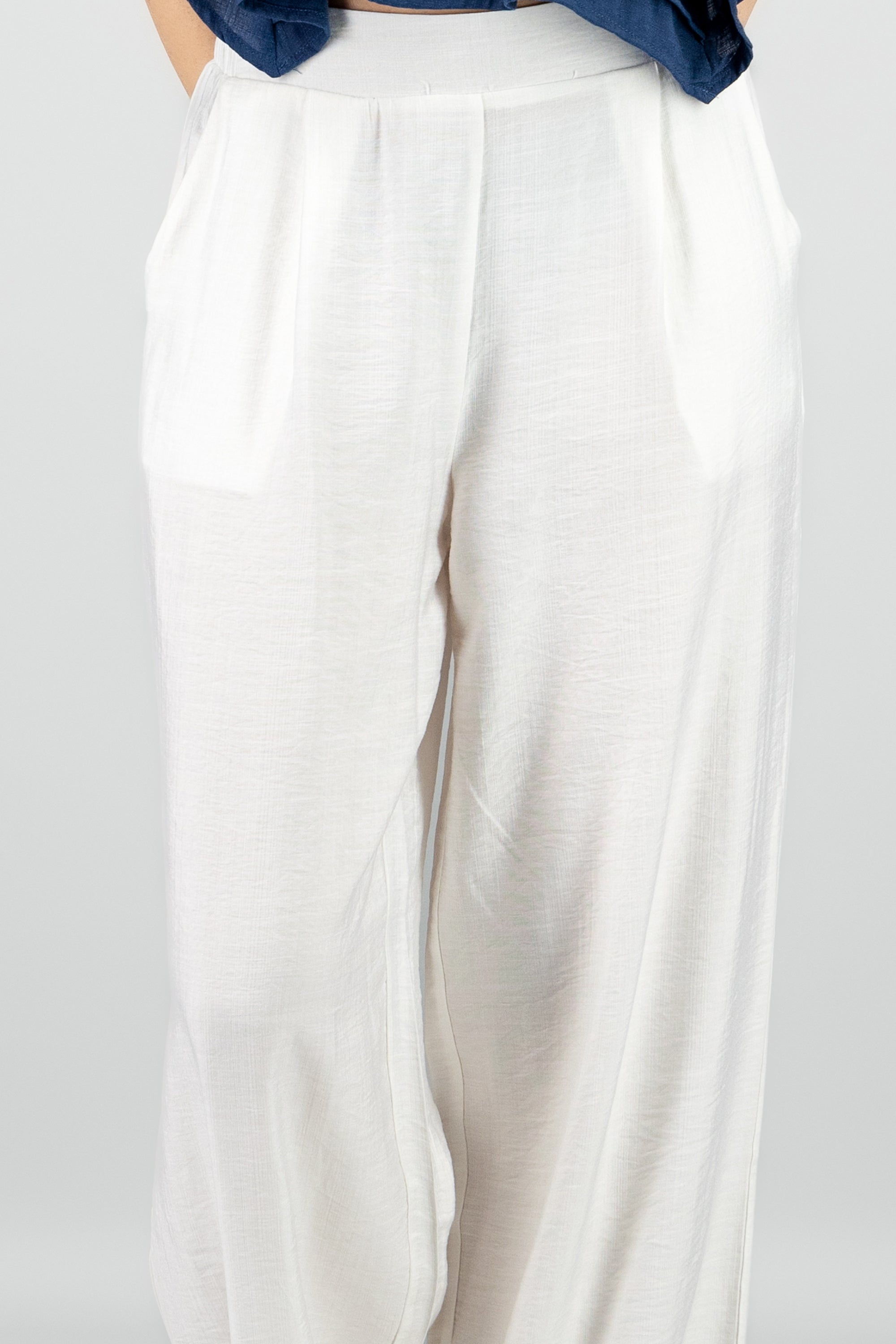 Pantalon fluido amplio BLANCO