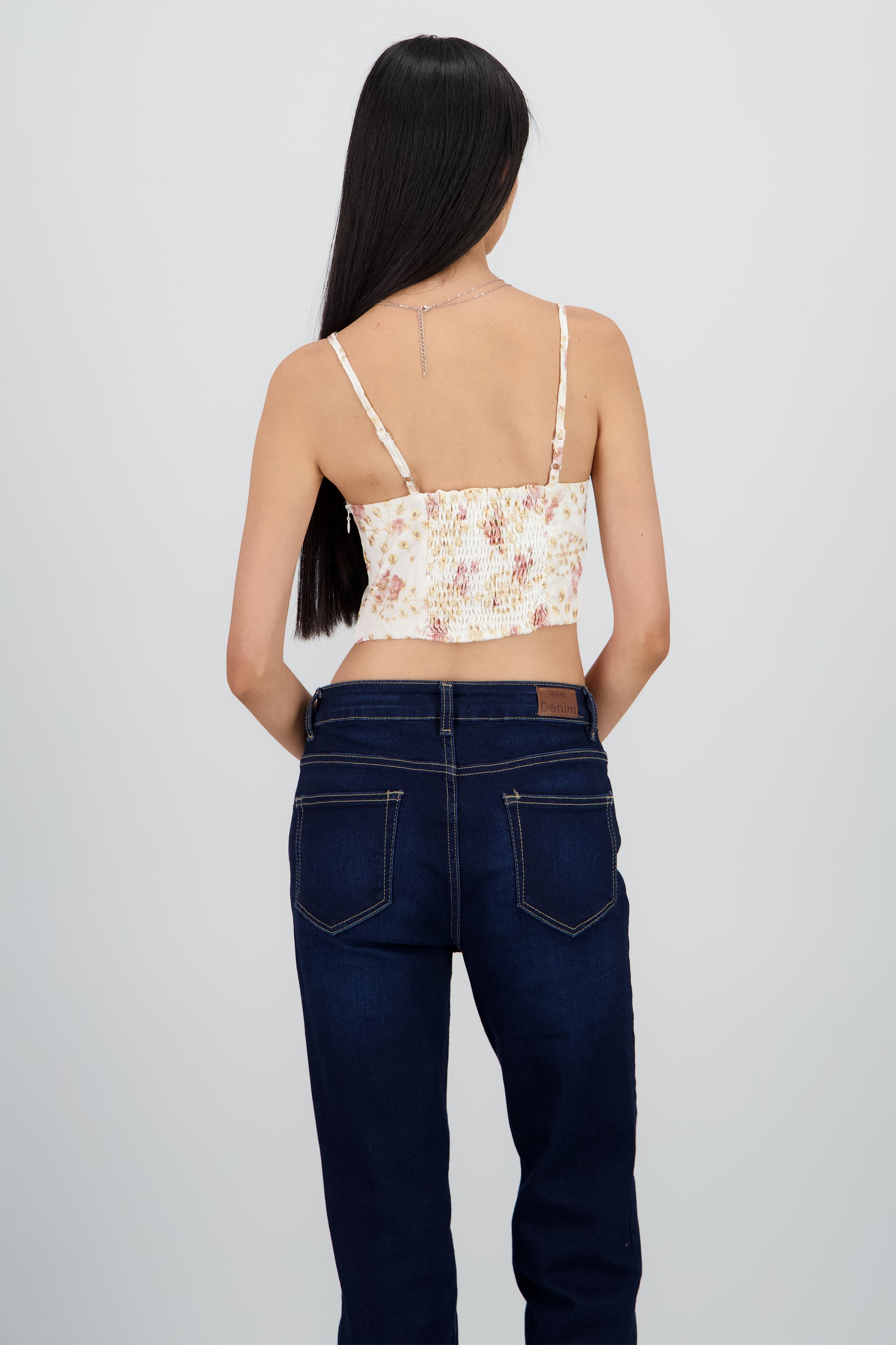 TOP CORSET FLORES BORDADO BLANCO COMBO