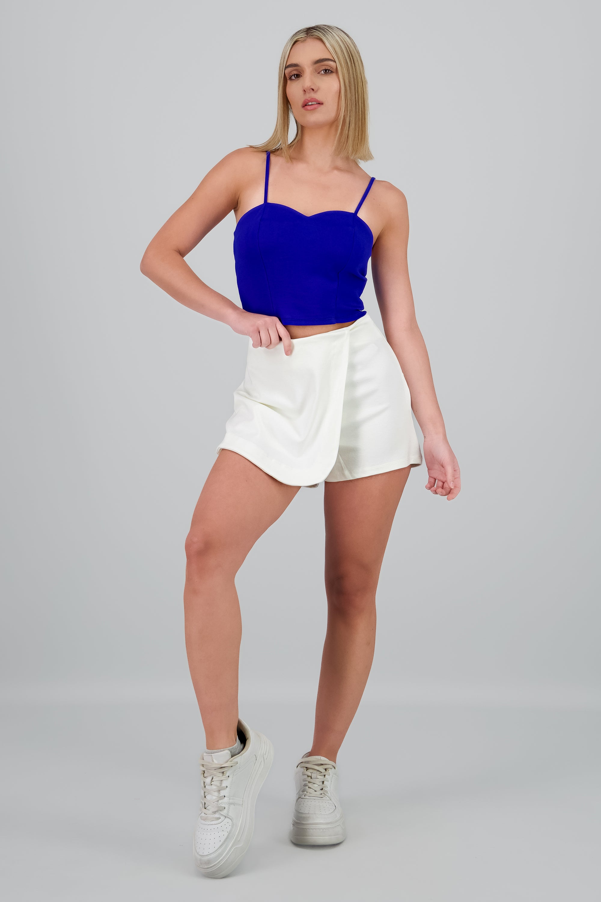 Falda short liso BLANCO