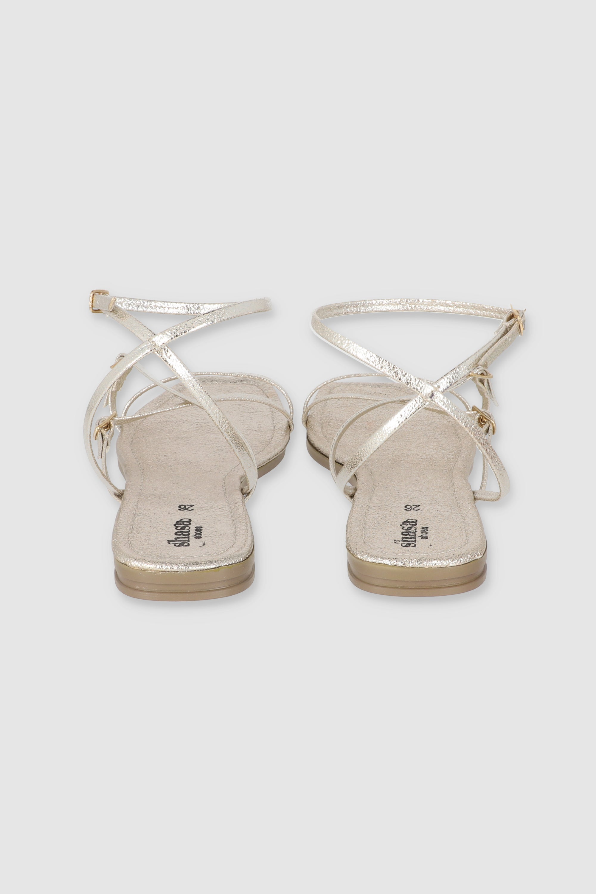 SANDALIA TEXTURA HEBILLAS ORO