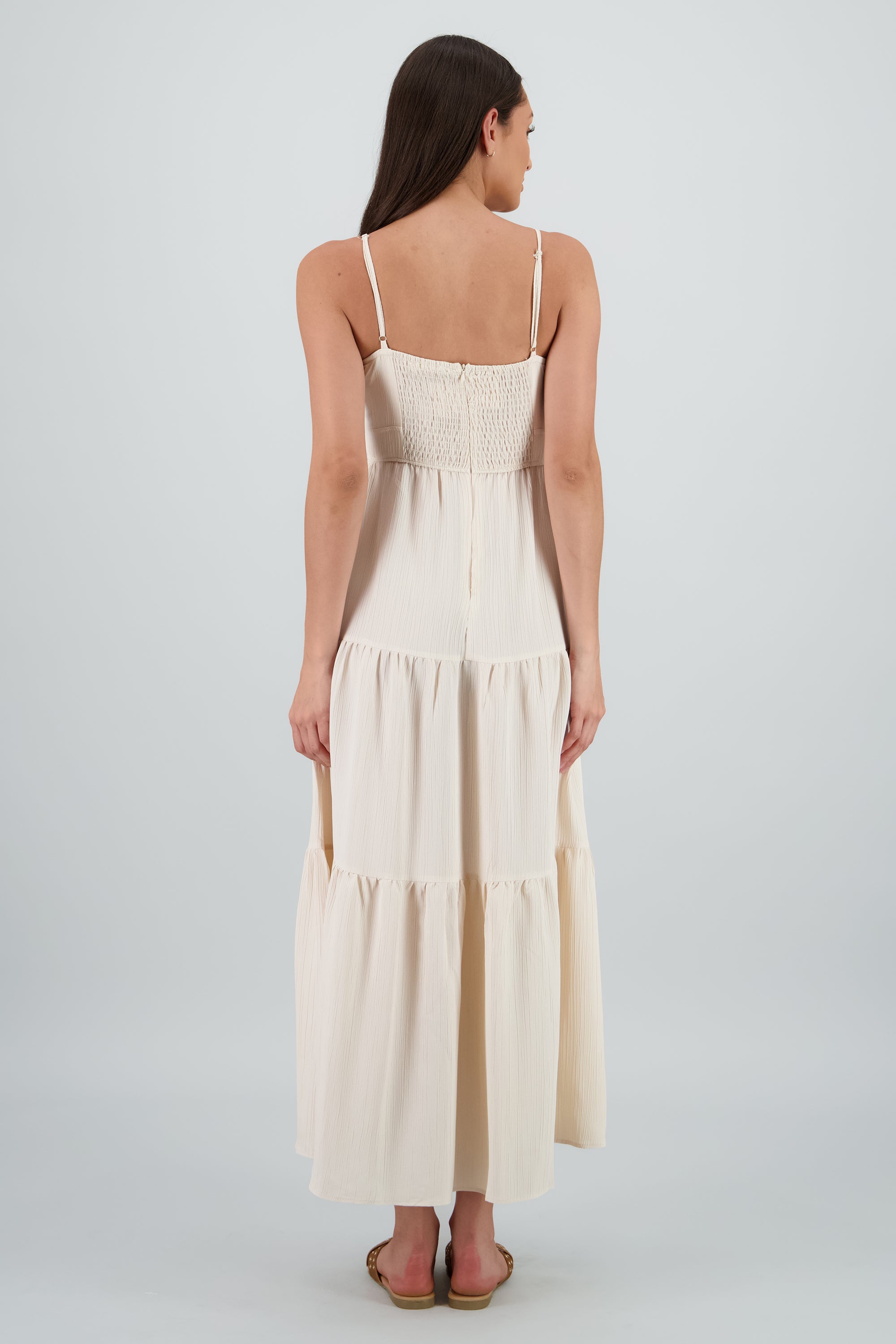 Vestido de nudo maxi liso BEIGE