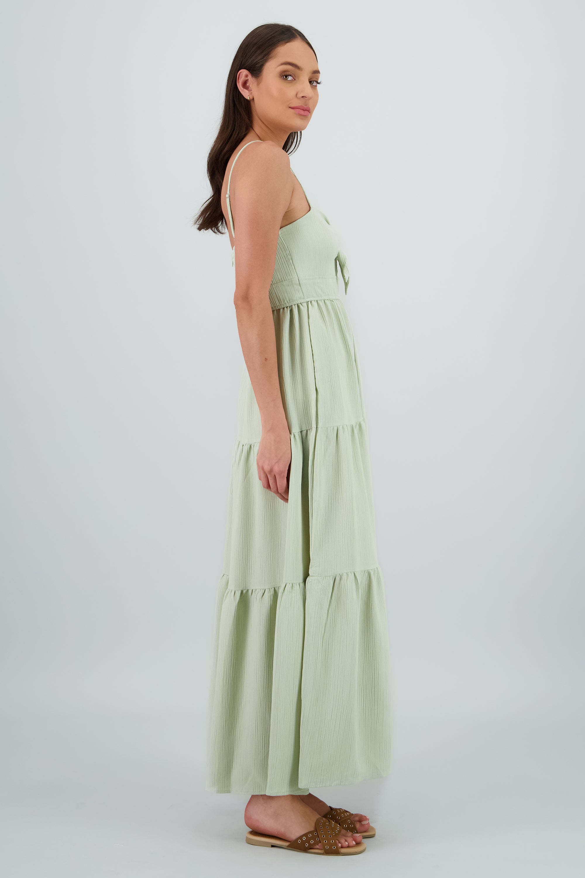 Vestido de nudo maxi liso SAGE
