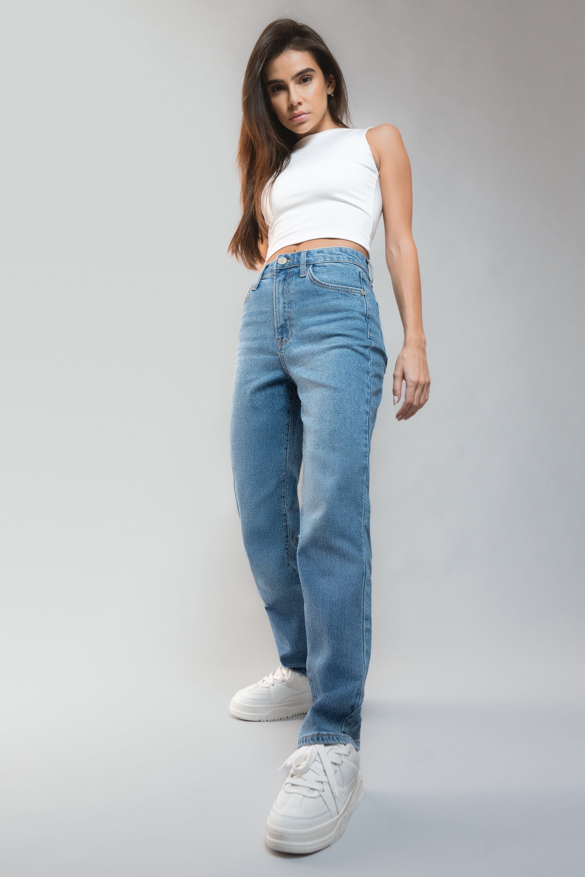 Jeans straight mid rise