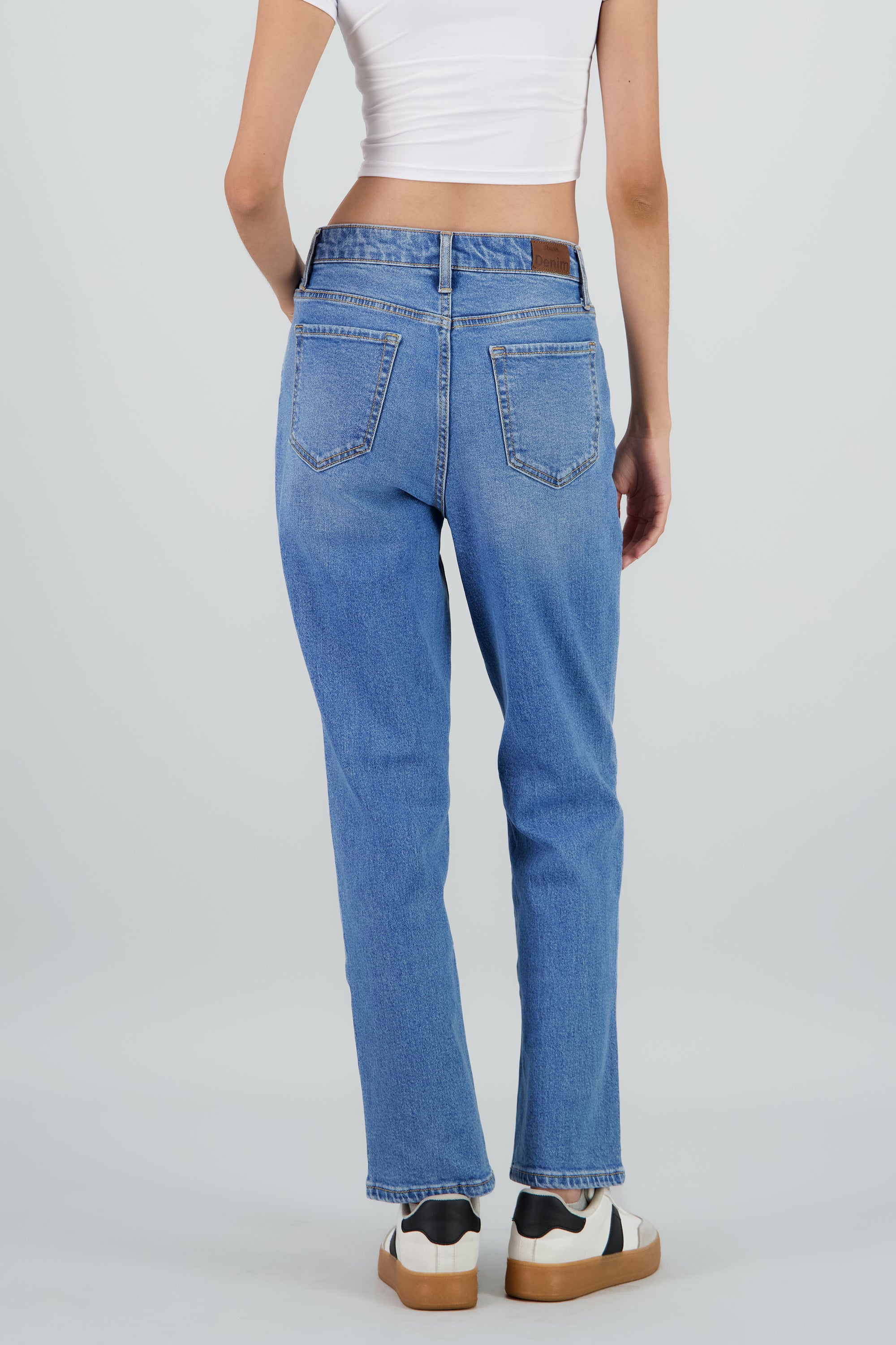 Jeans straight mid rise LIGHT WASH