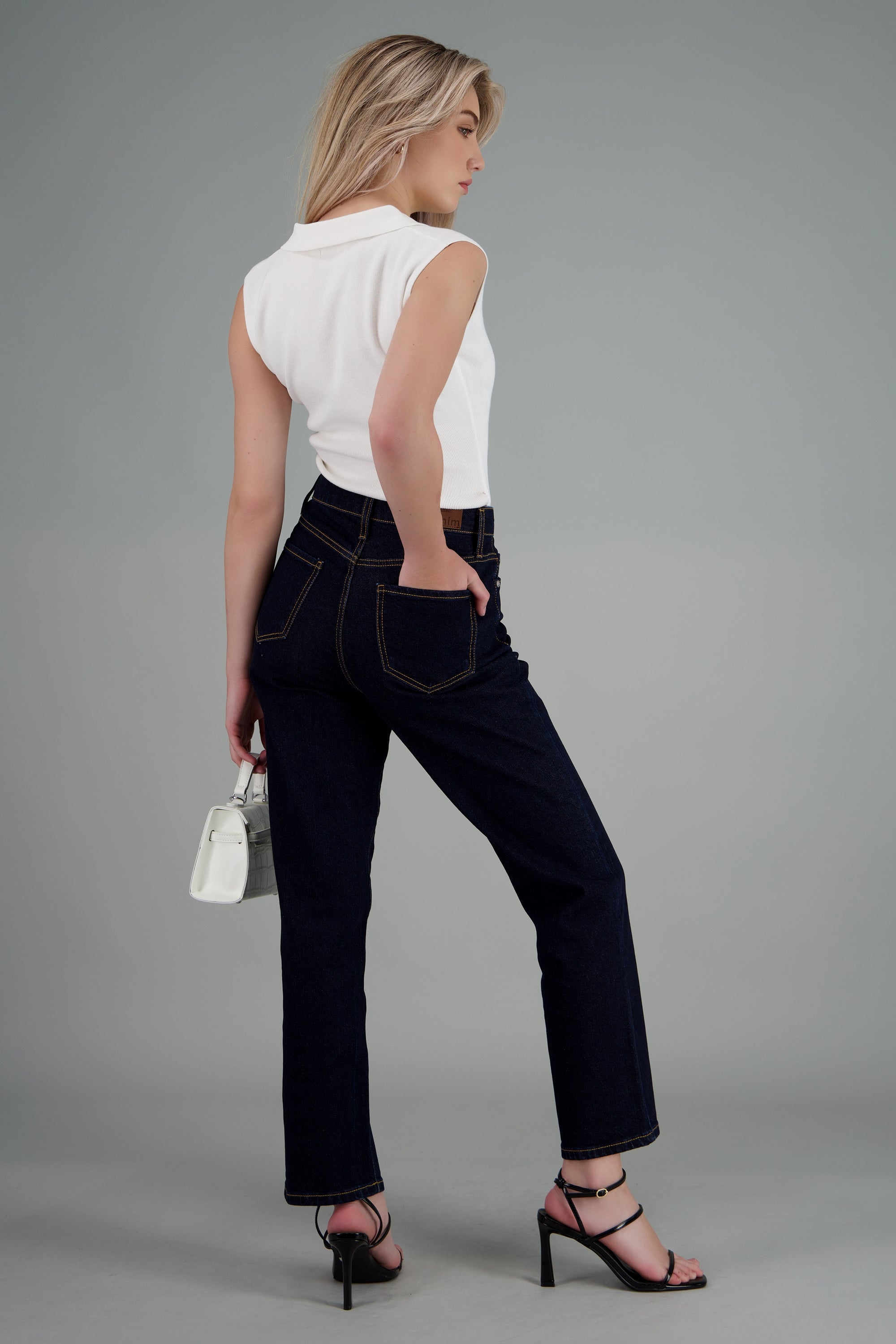 Jeans straight mid rise INDIGO