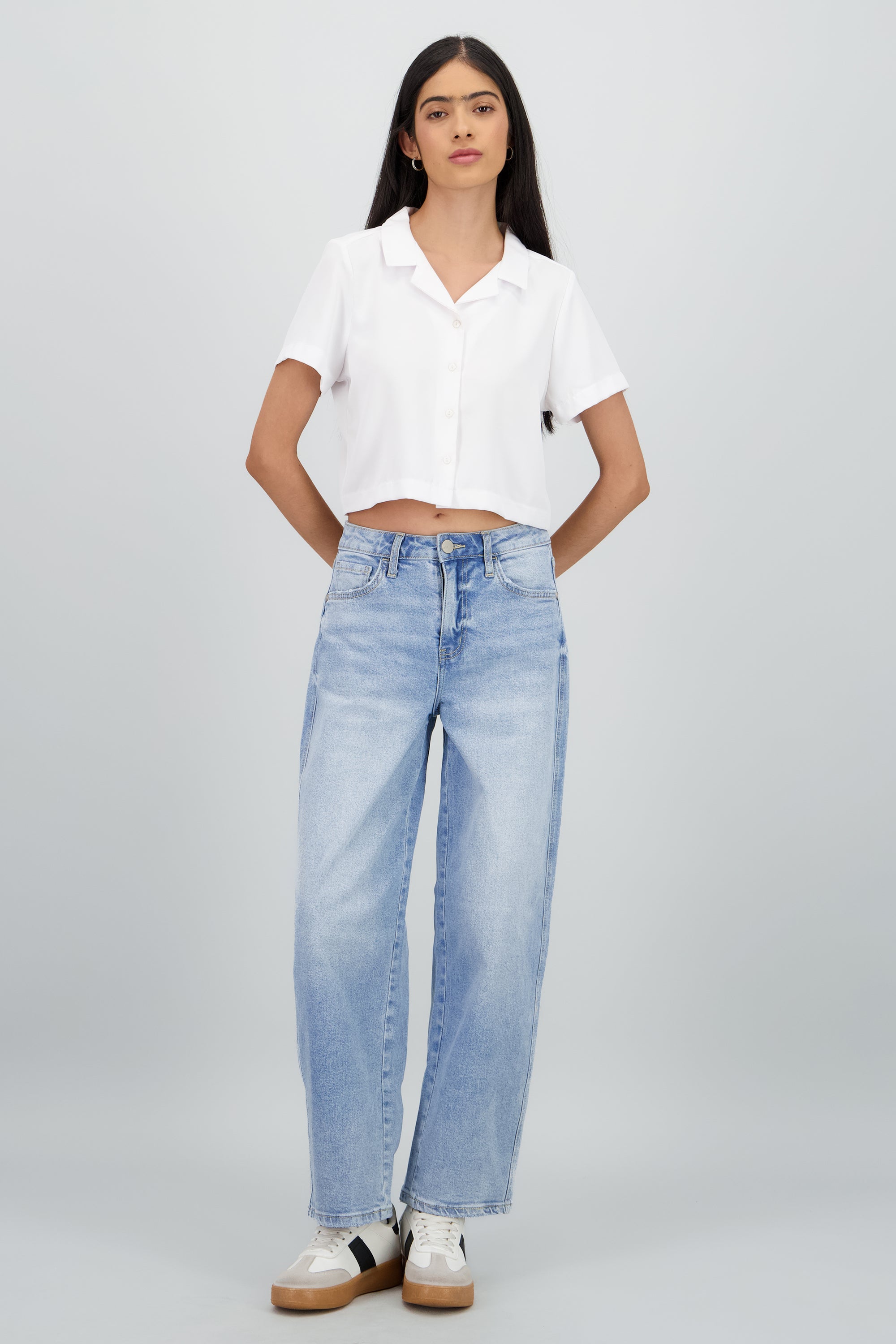 Jeans barrel mid rise LIGHT WASH