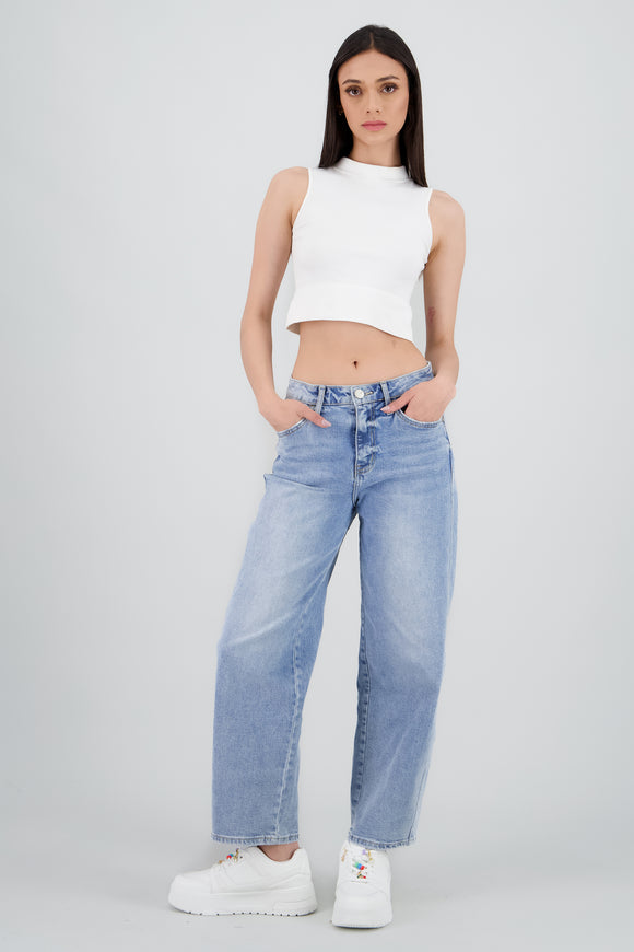 JEANS BARREL MID RISE