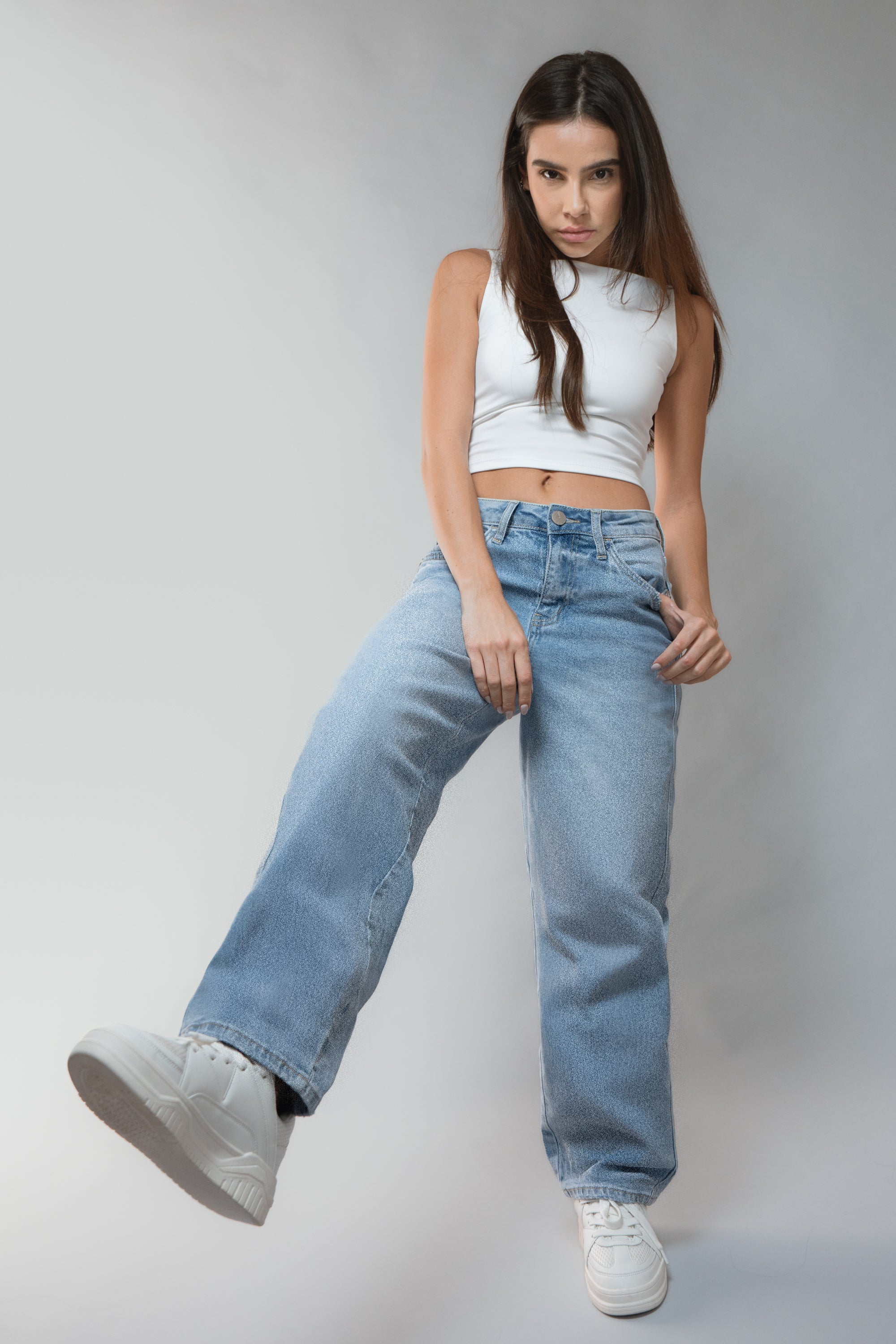 Jeans barrel mid rise