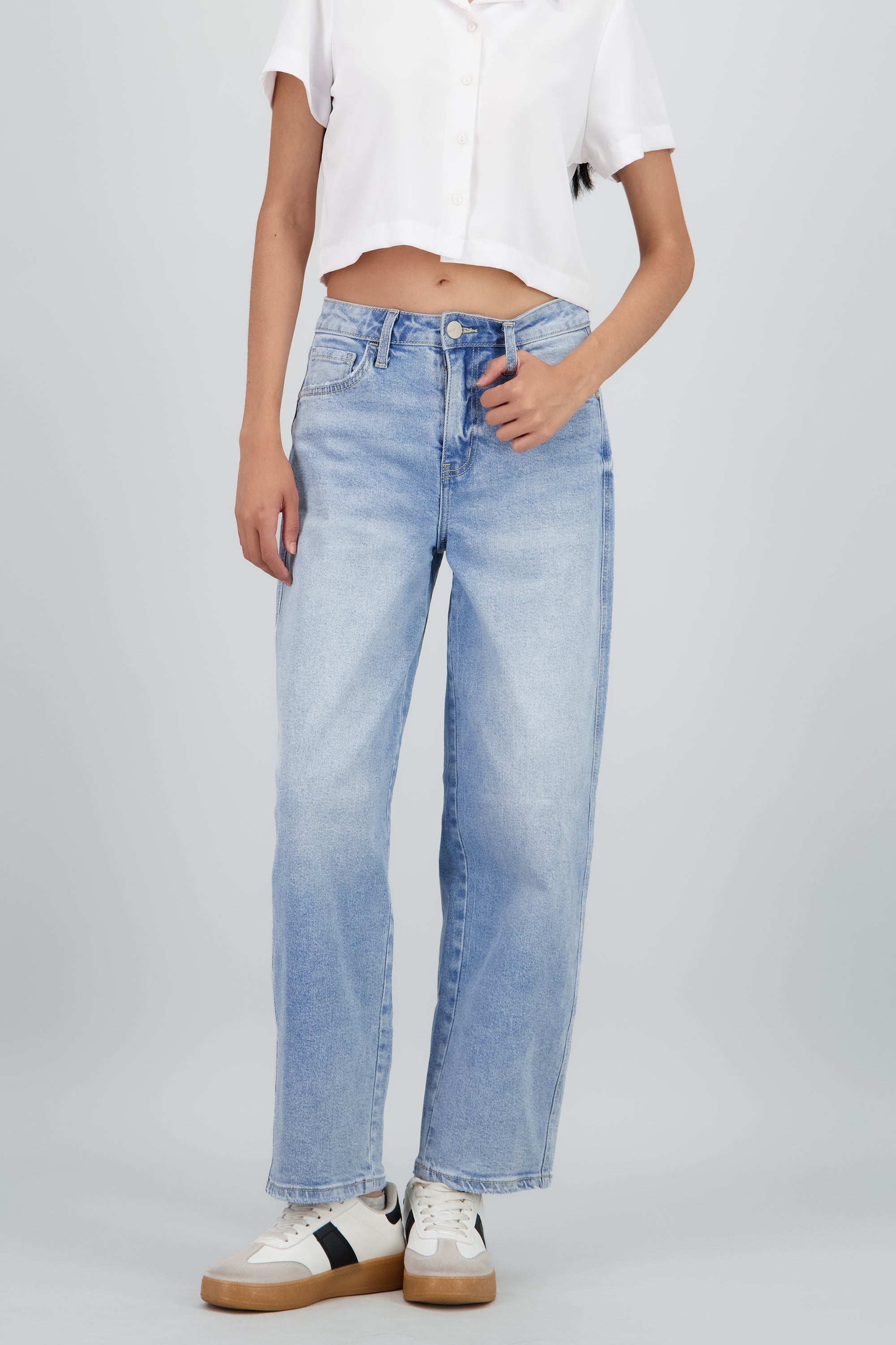 Jeans barrel mid rise LIGHT WASH