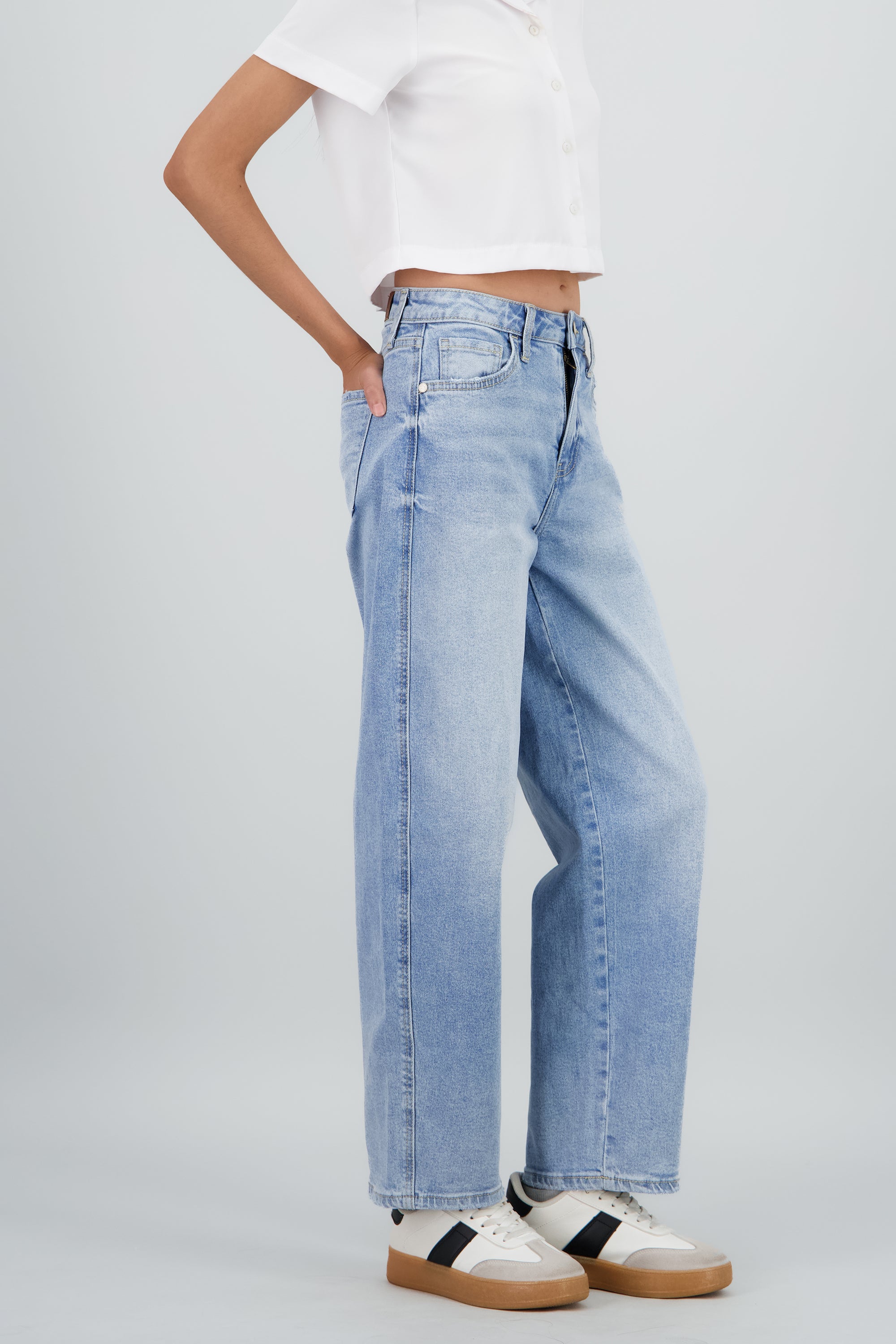 Jeans barrel mid rise LIGHT WASH