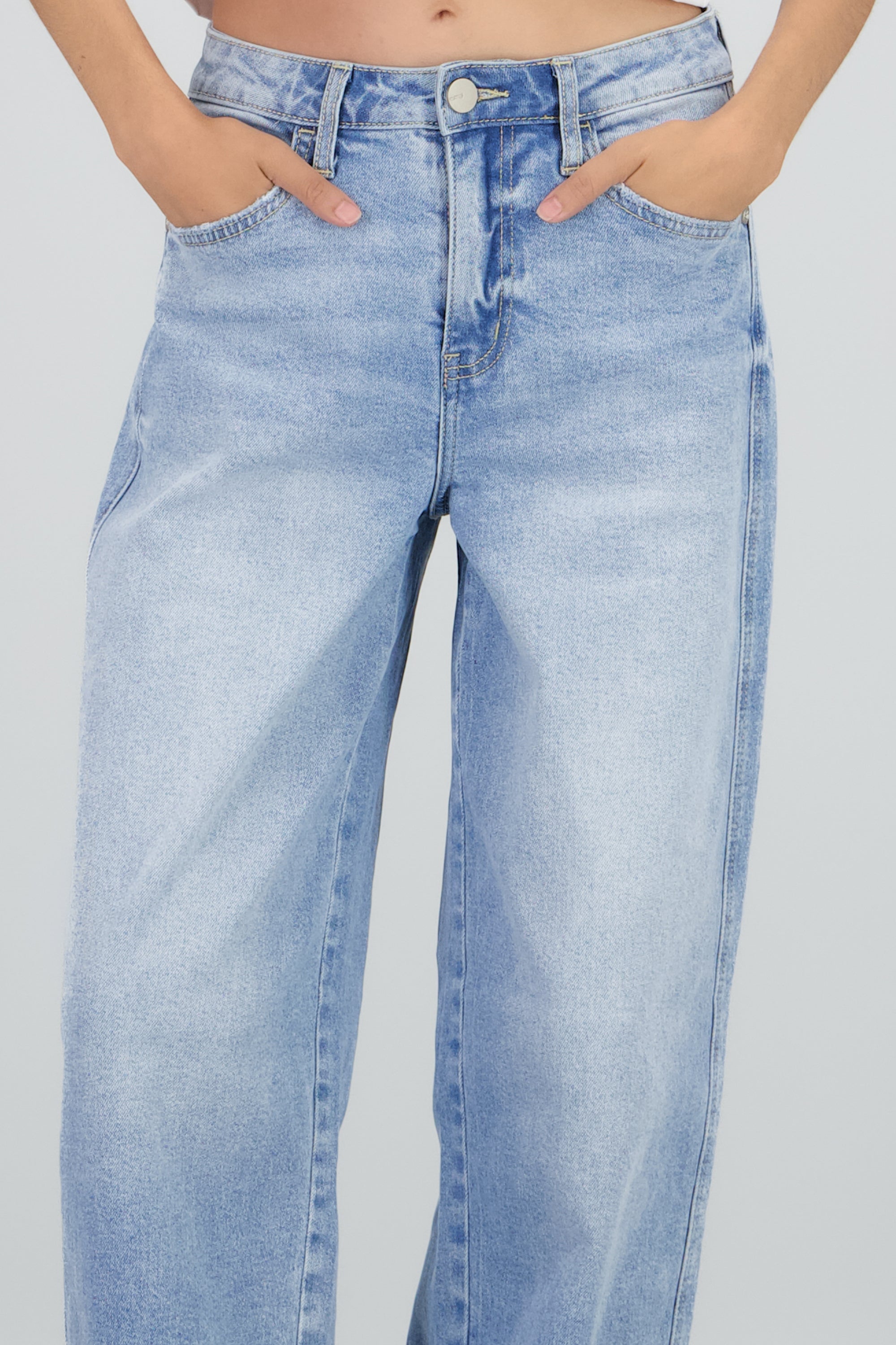 Jeans barrel mid rise LIGHT WASH
