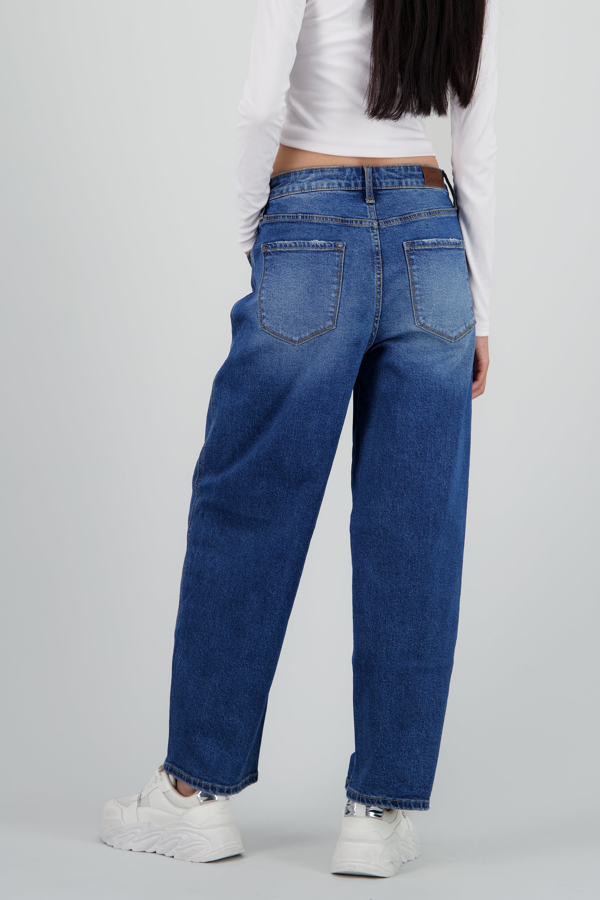 Jeans barrel mid rise DARK WASH