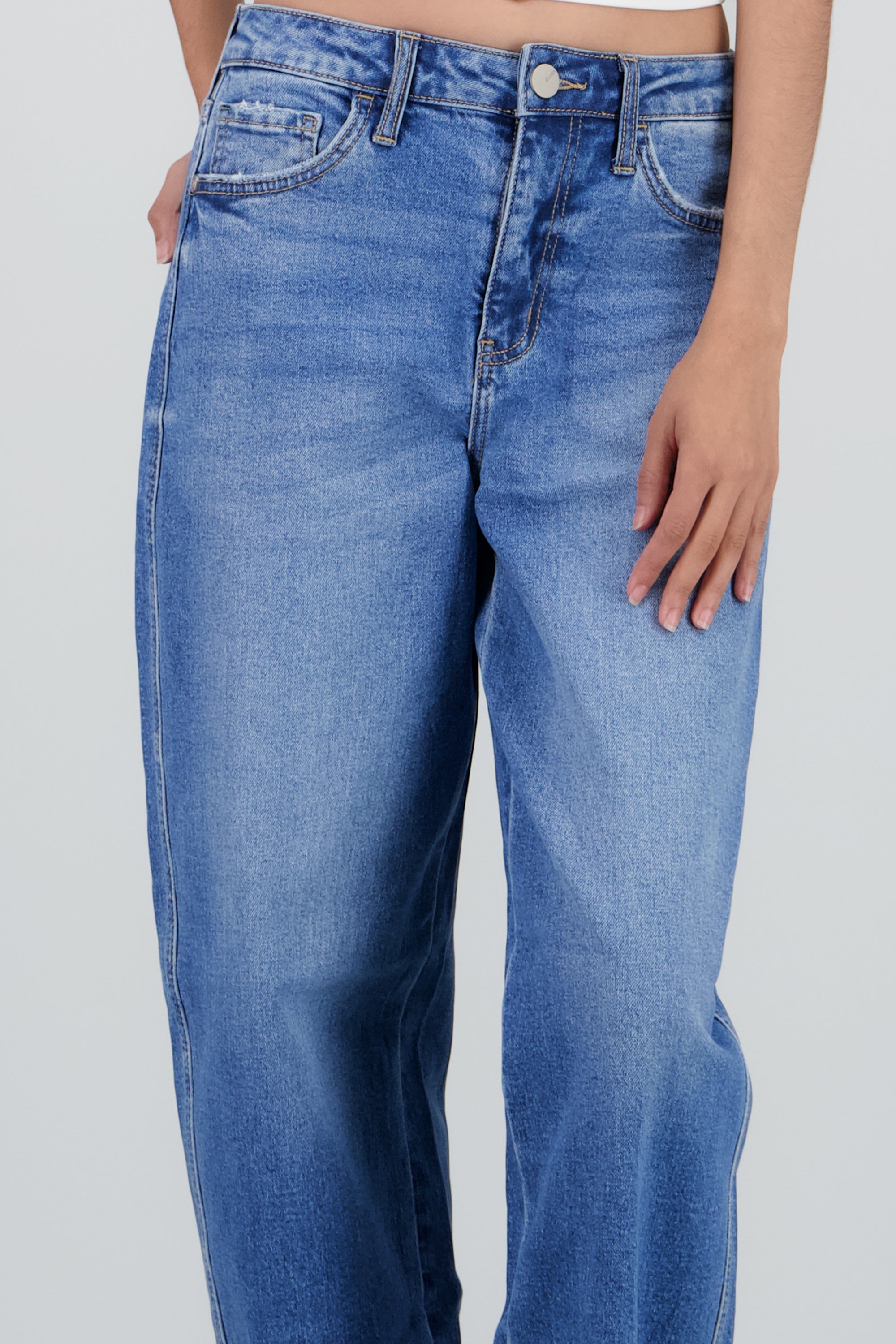 Jeans barrel mid rise MEDIUM WASH