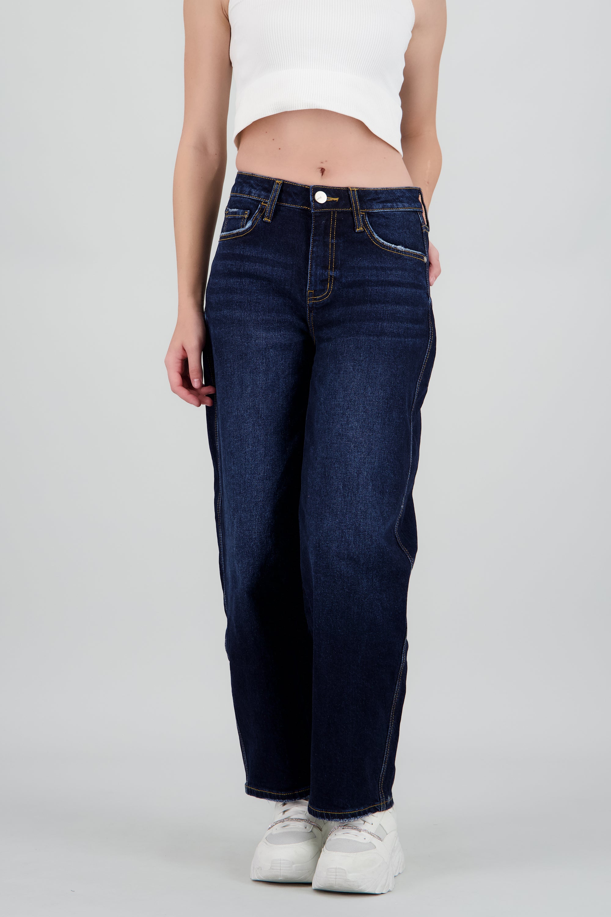 Jeans barrel mid rise INDIGO