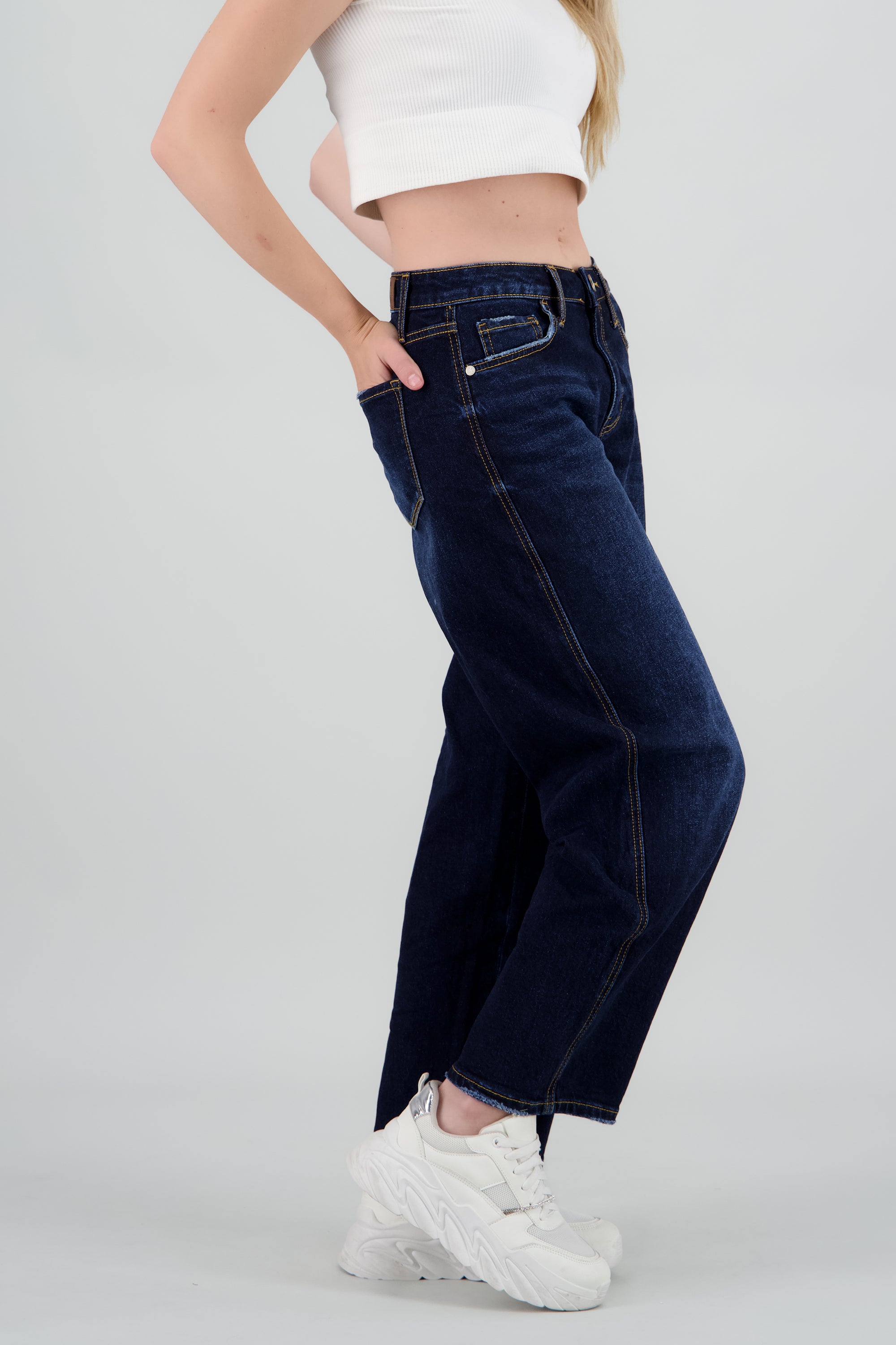 Jeans barrel mid rise INDIGO