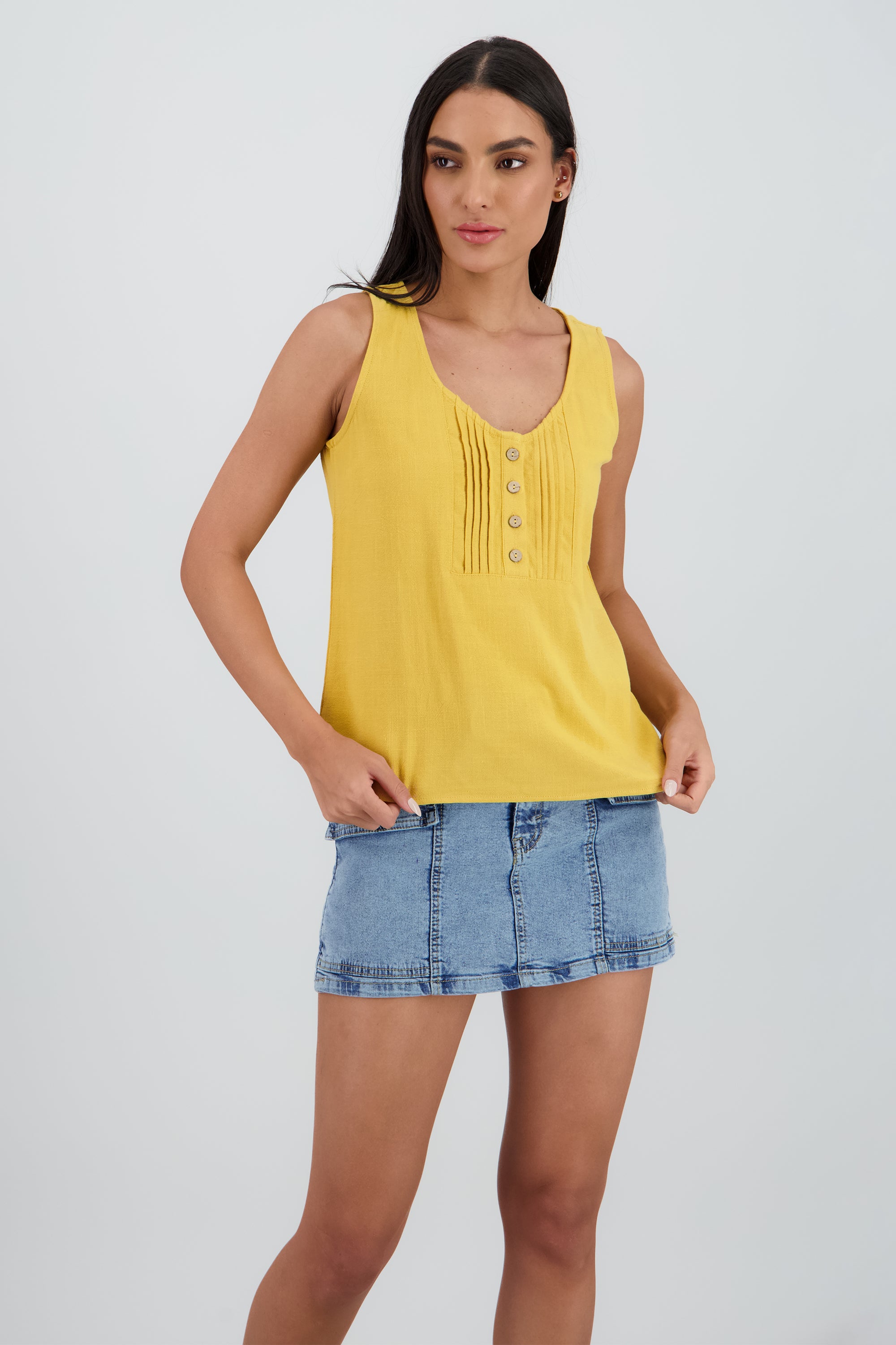 CAMISA MANGA CORTA MOSTAZA