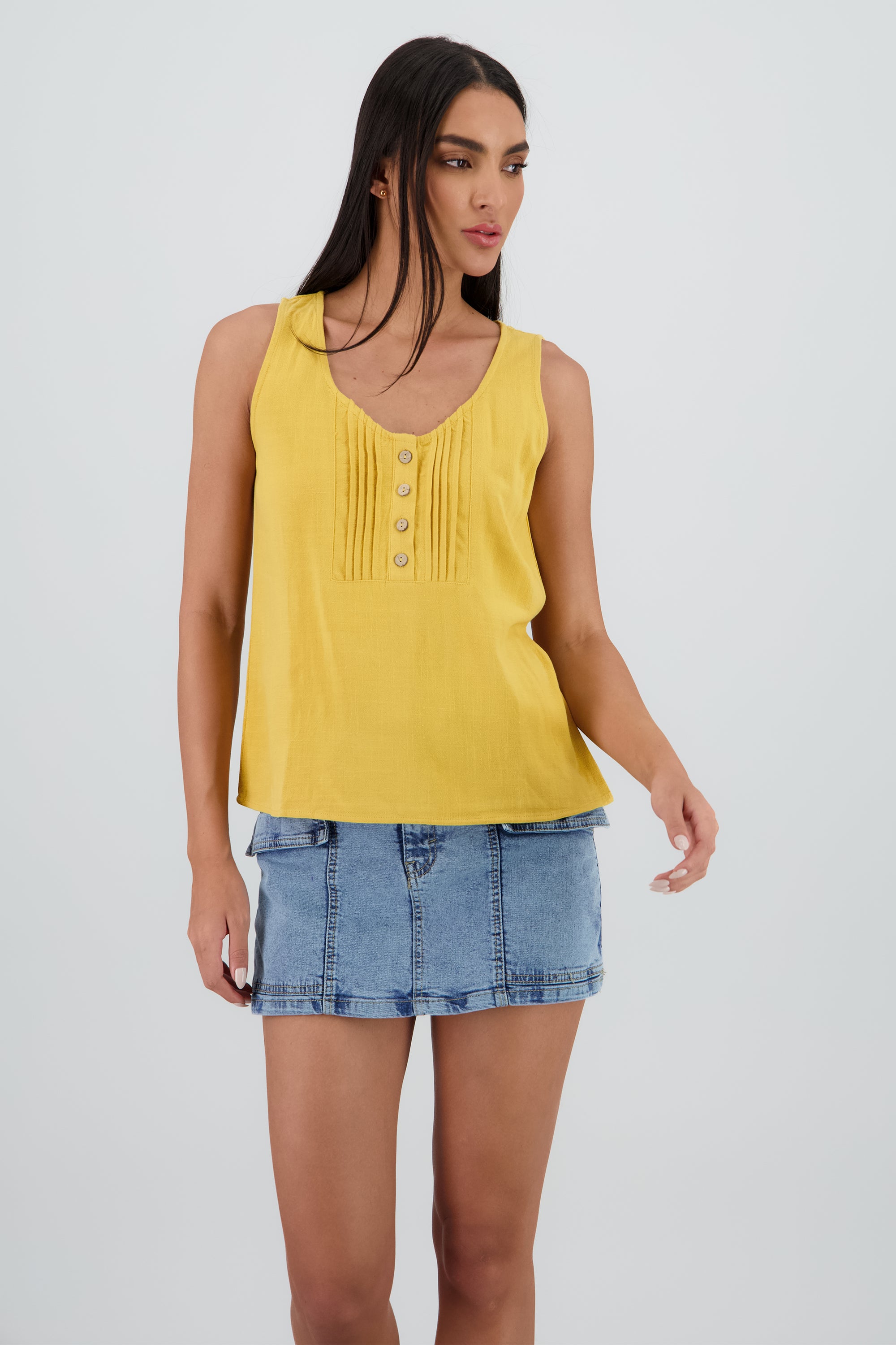 CAMISA MANGA CORTA MOSTAZA