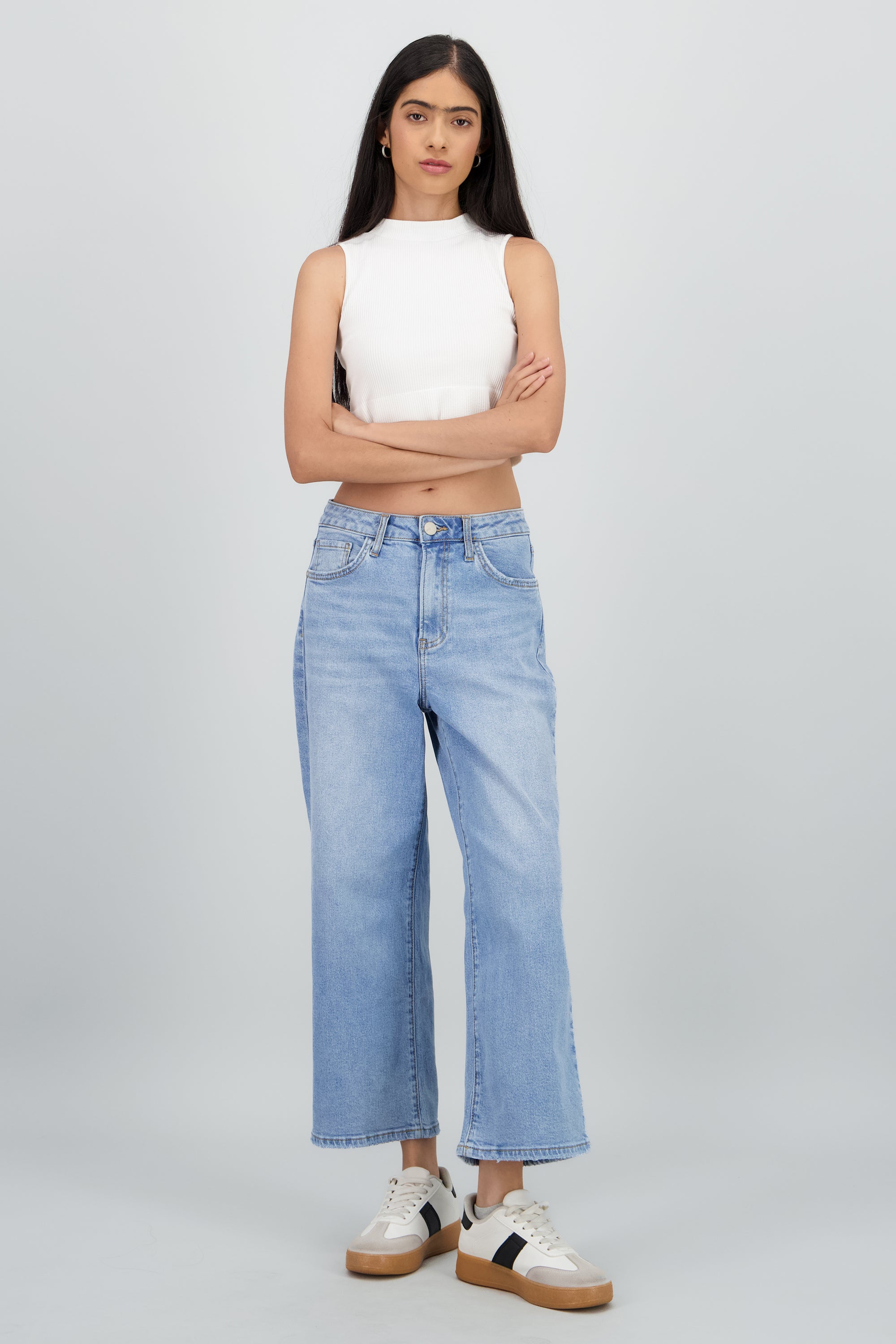 Jeans culotte mid rise LIGHT WASH