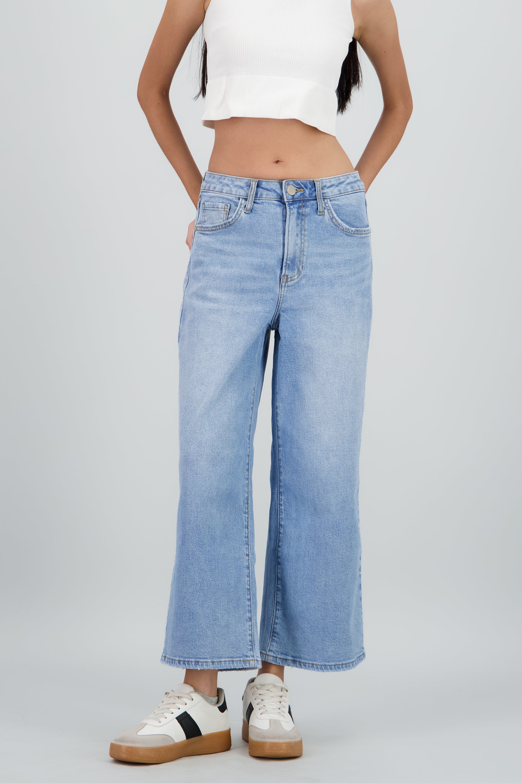 Jeans culotte mid rise LIGHT WASH