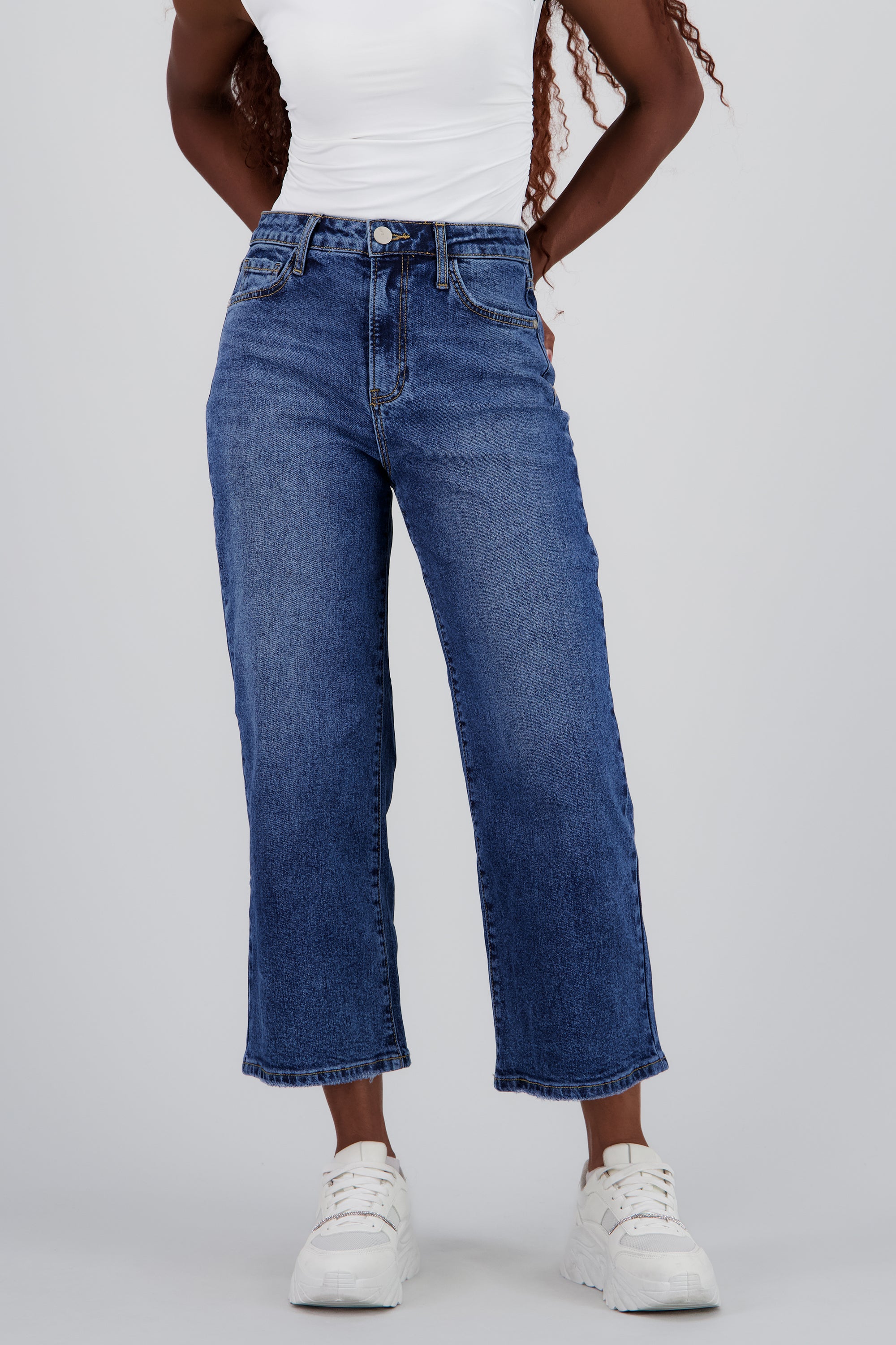 Jeans culotte mid rise DARK WASH