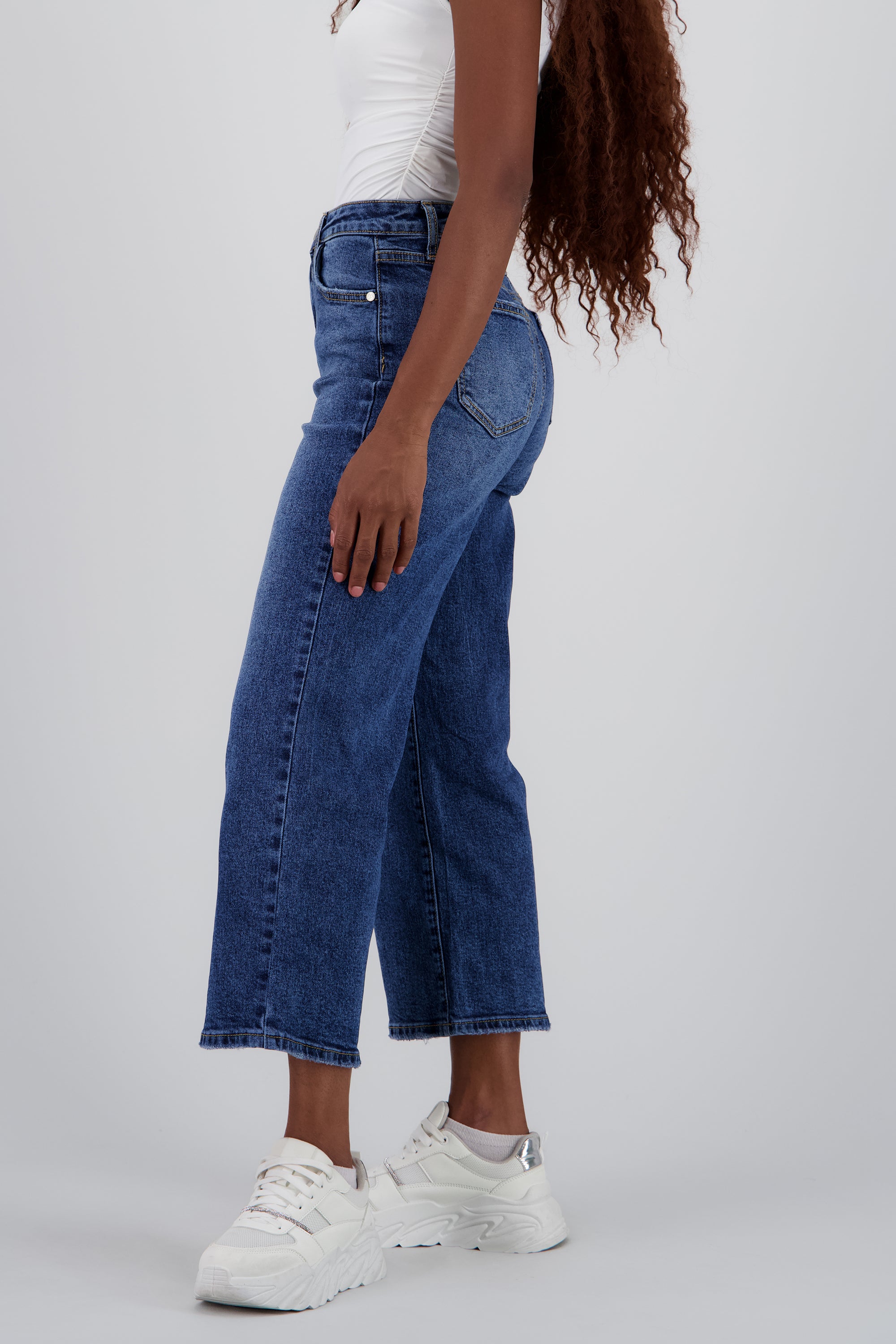 Jeans culotte mid rise DARK WASH