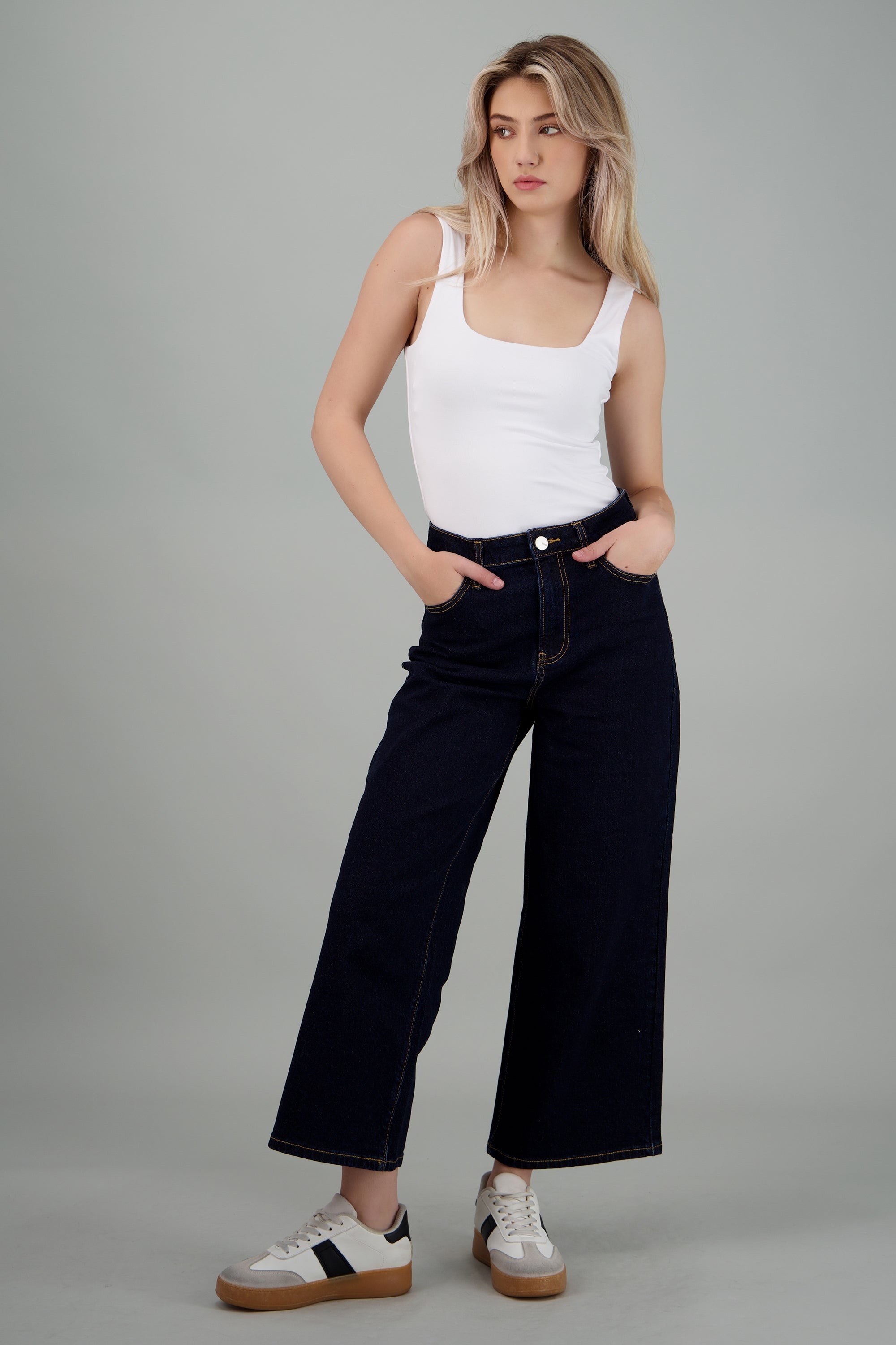 Jeans culotte mid rise INDIGO