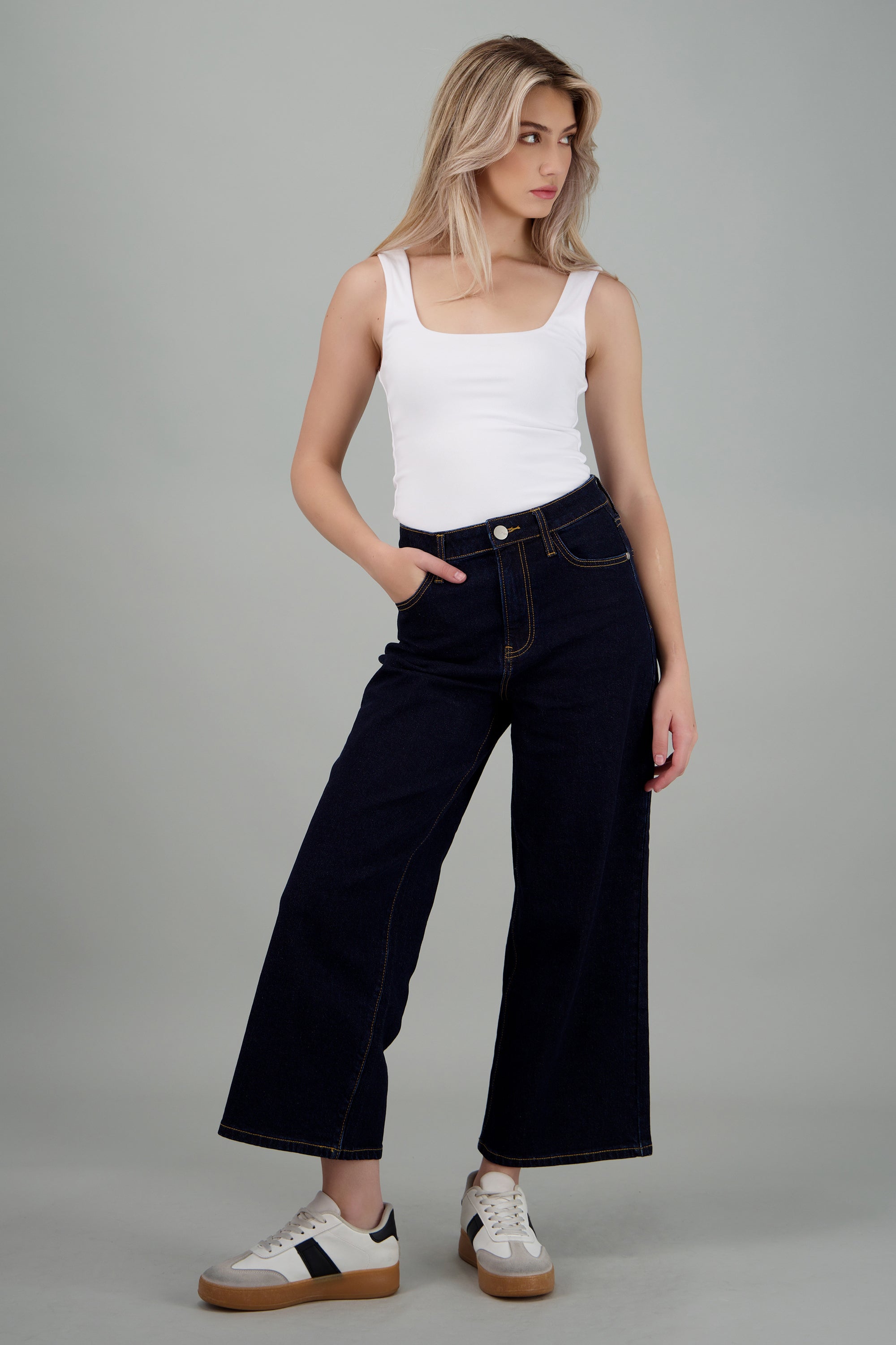 Jeans culotte mid rise INDIGO