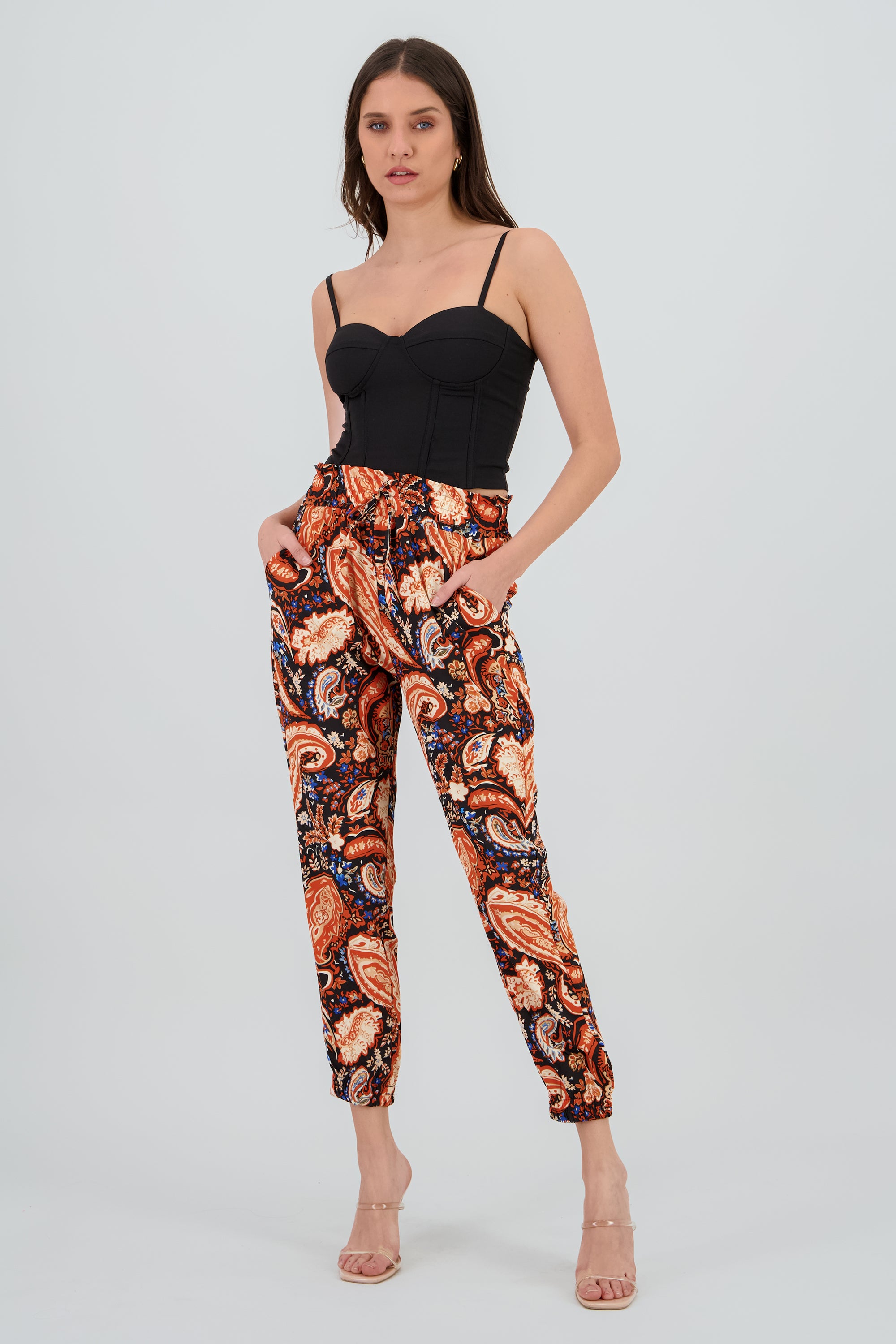 PANTALON ESTAMPADO NARANJA COMBO