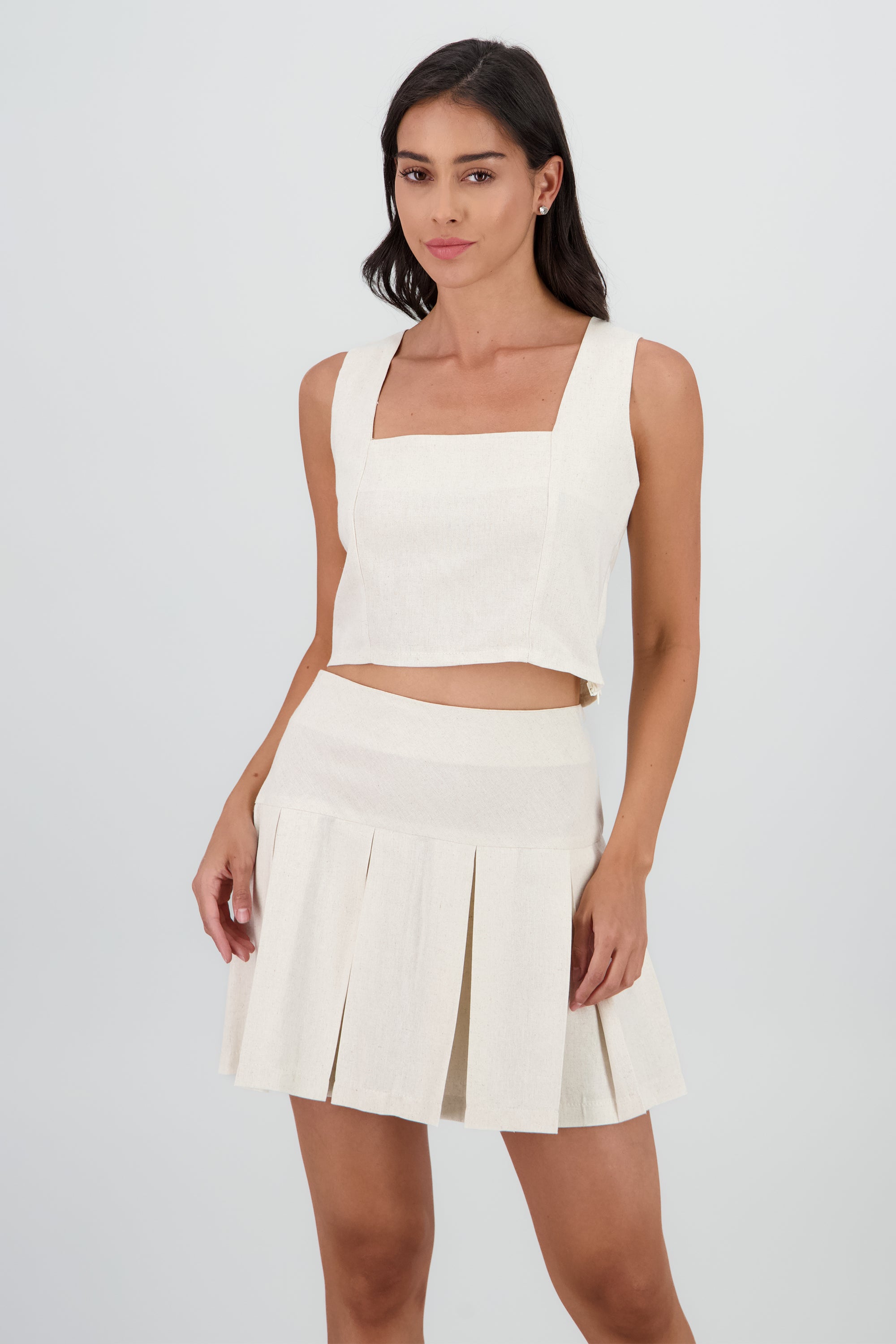 Top crop tirantes gruesos liso BEIGE