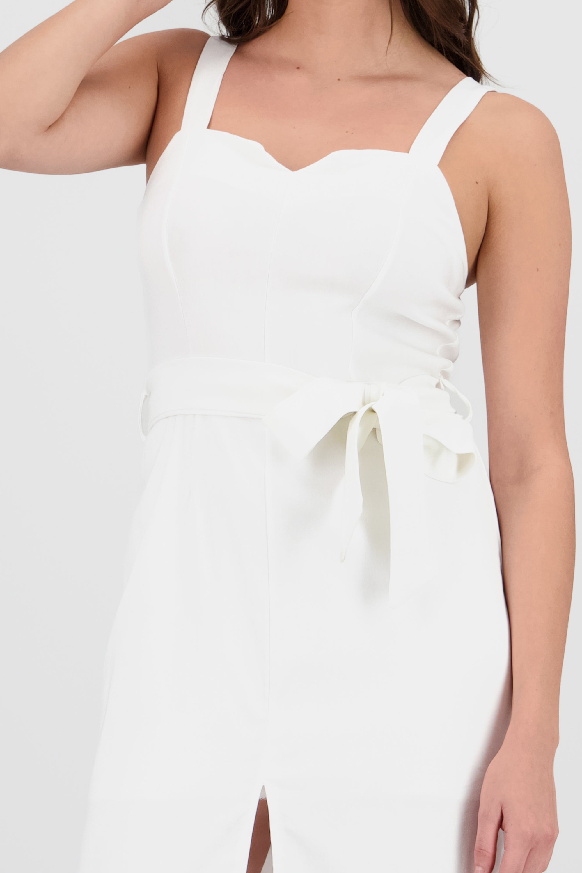 Vestido maxi tirantes detalle liston BLANCO