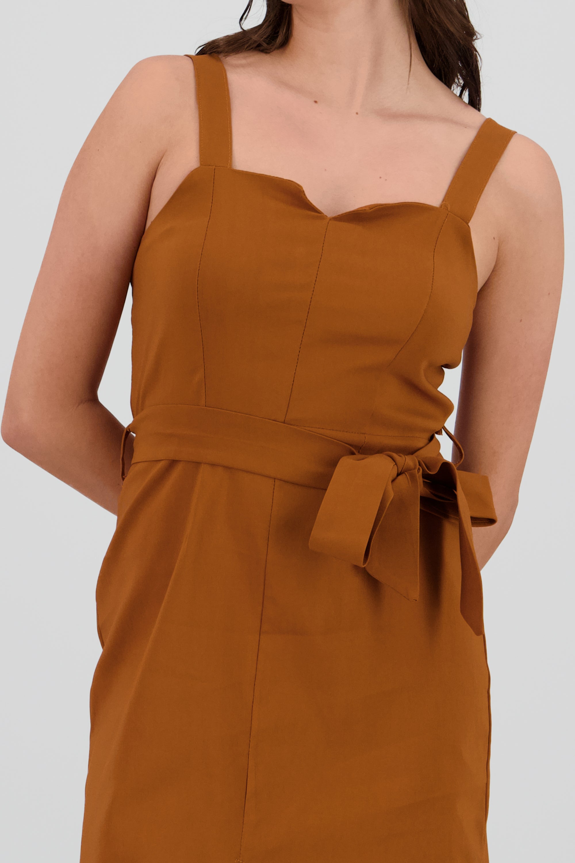 Vestido maxi tirantes detalle liston CAFE