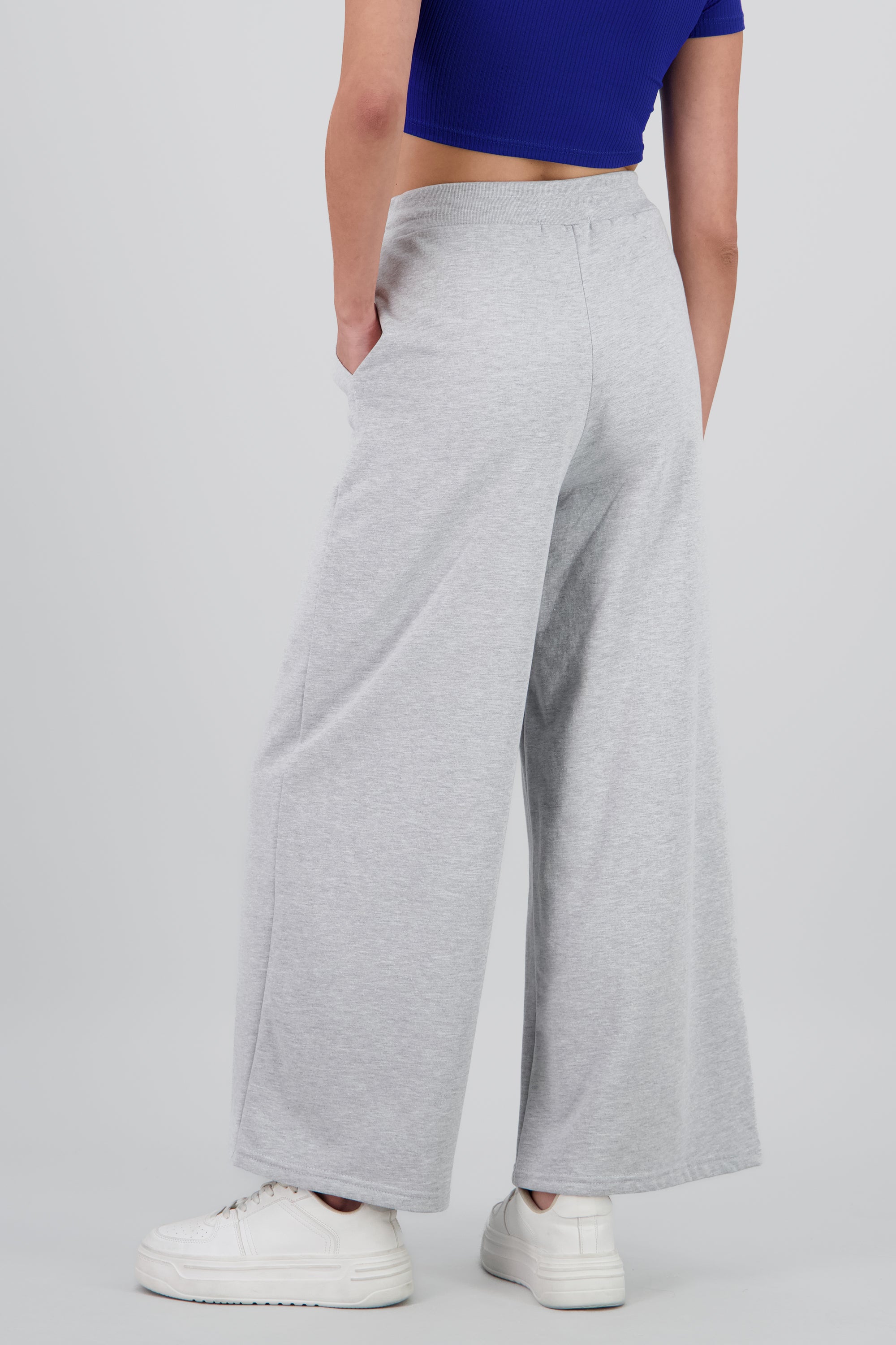 Pants amplios resorte detalle costura bolsas GRIS