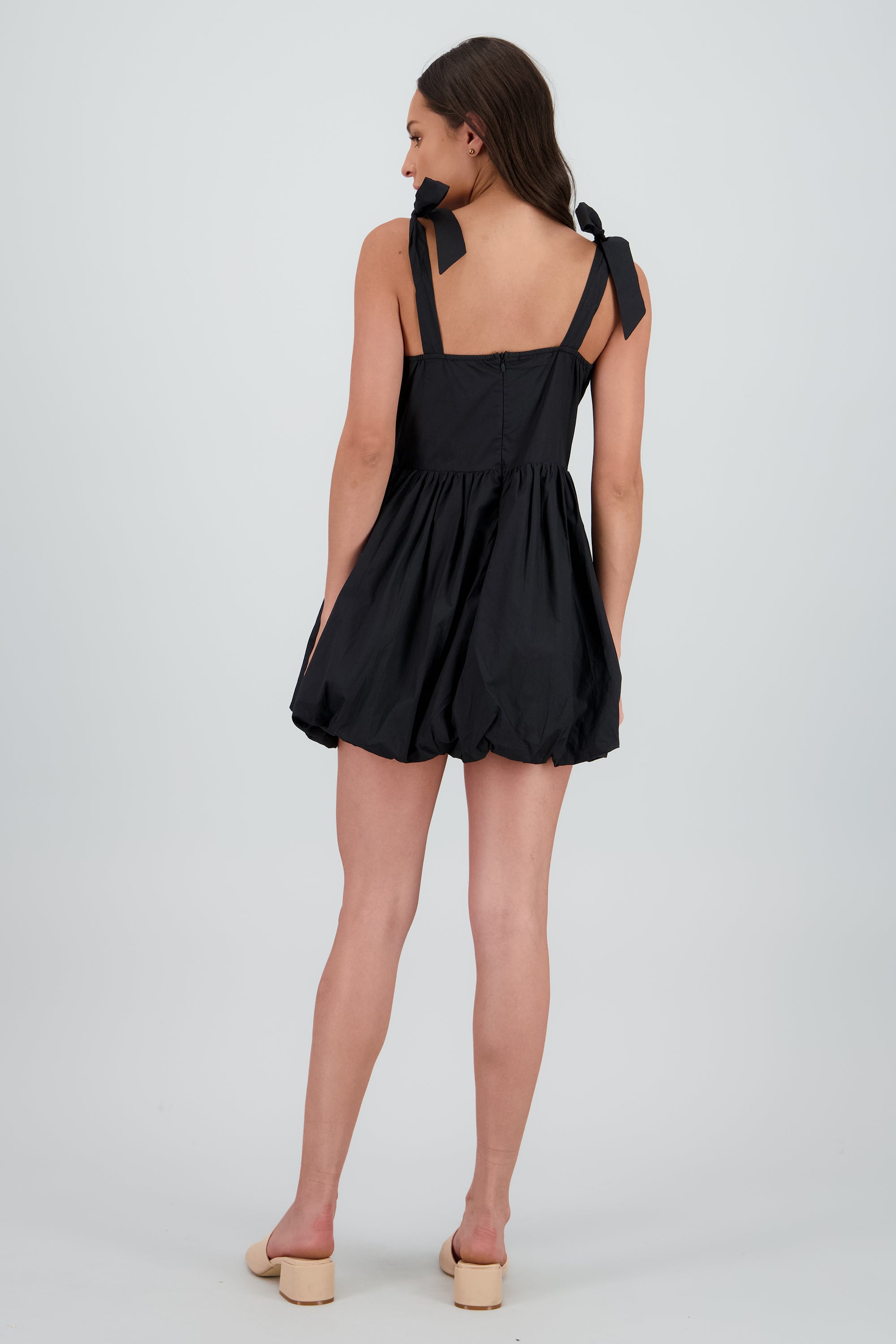 Vestido mini bubble tirante moño Hypsters NEGRO