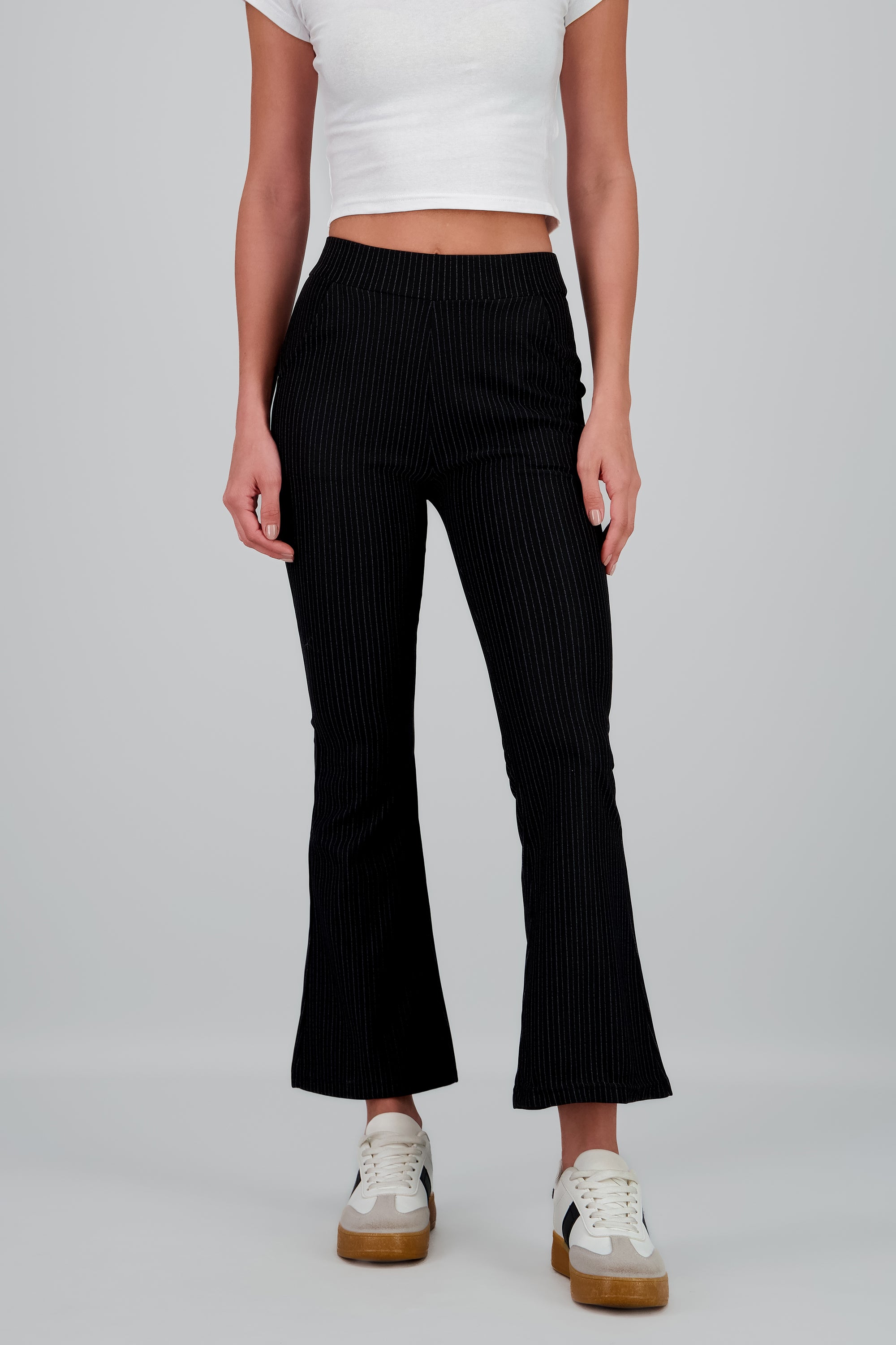 Pantalon de vestir con rayas NEGRO