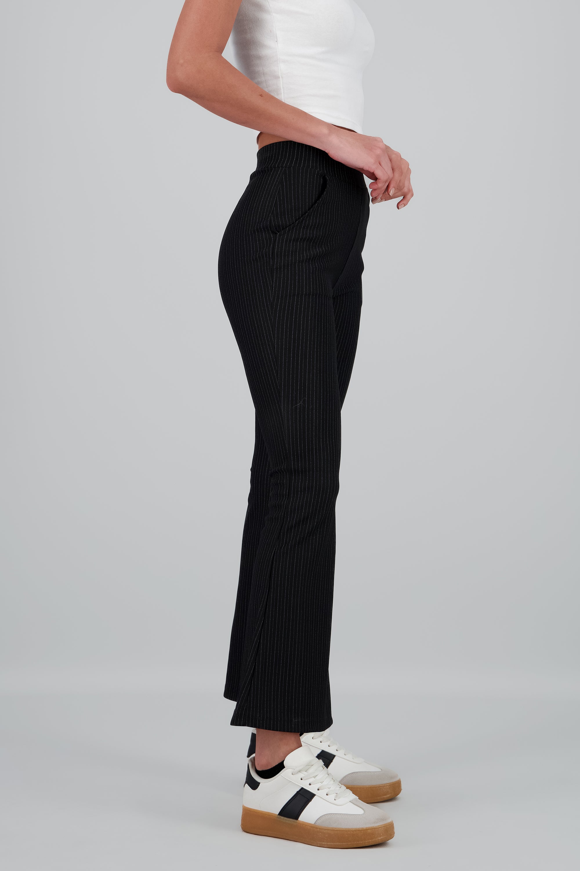 Pantalon de vestir con rayas NEGRO