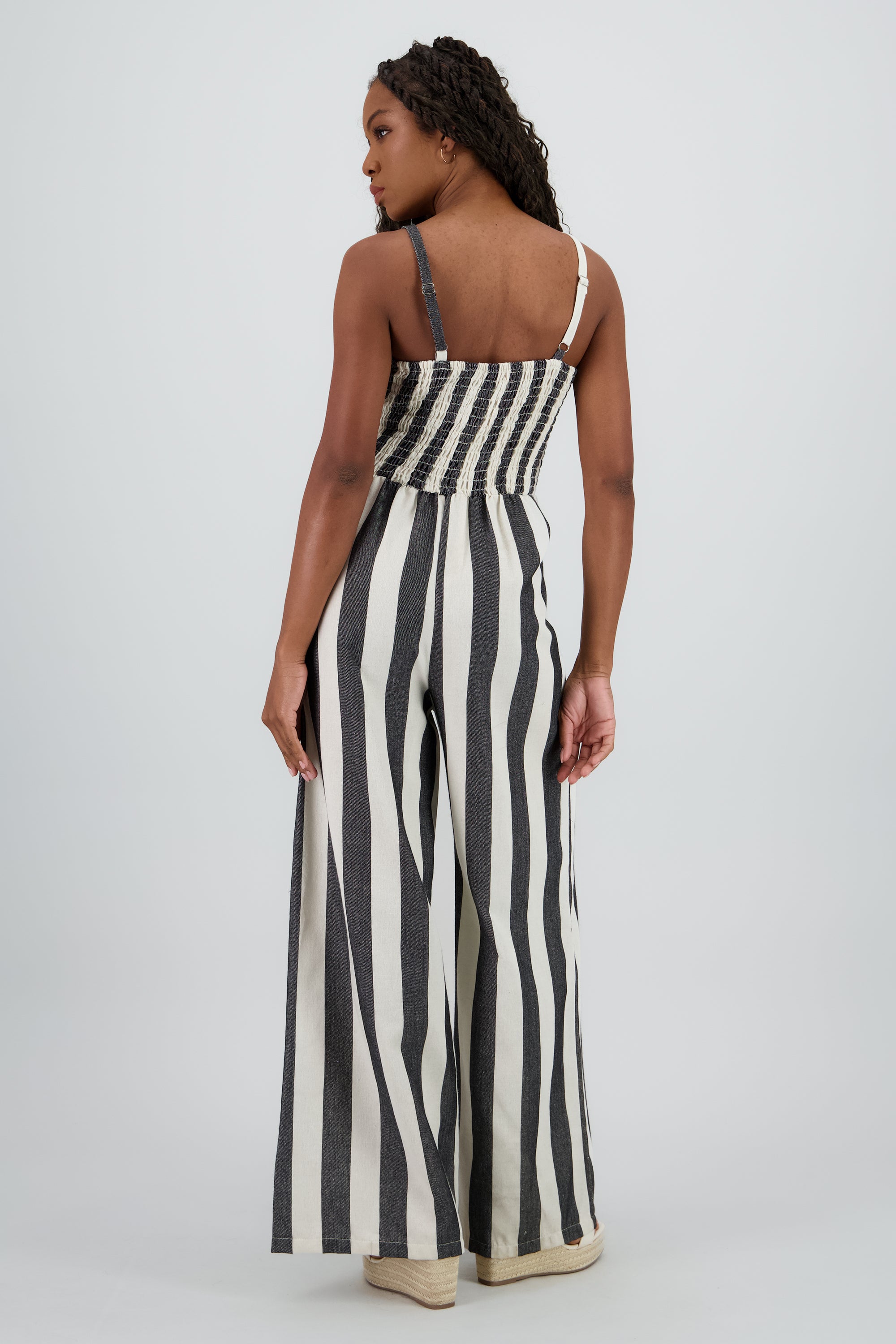 Jumpsuit detalle rayas tirantes NEGRO COMBO