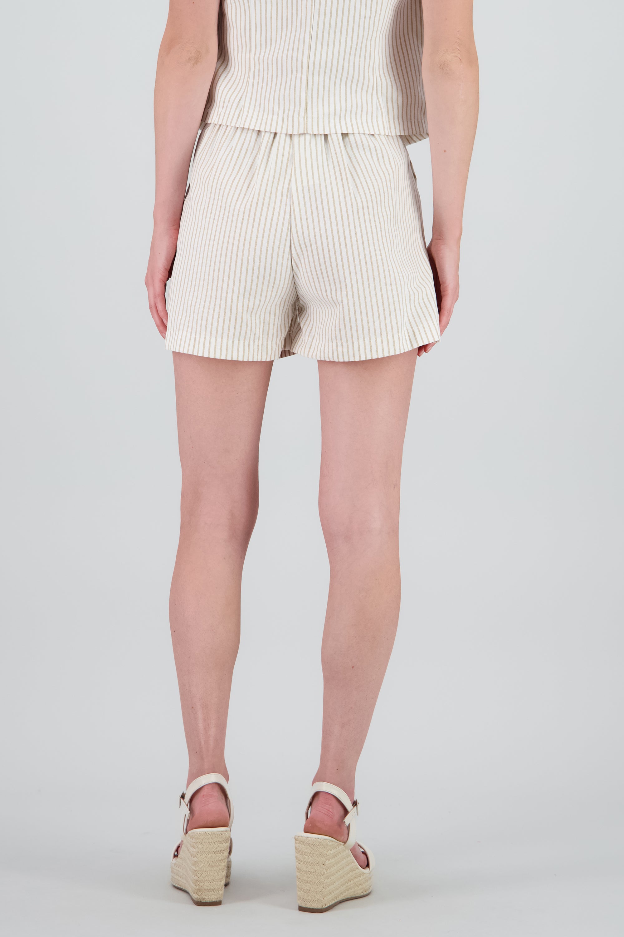 Short amplio rayas BEIGE