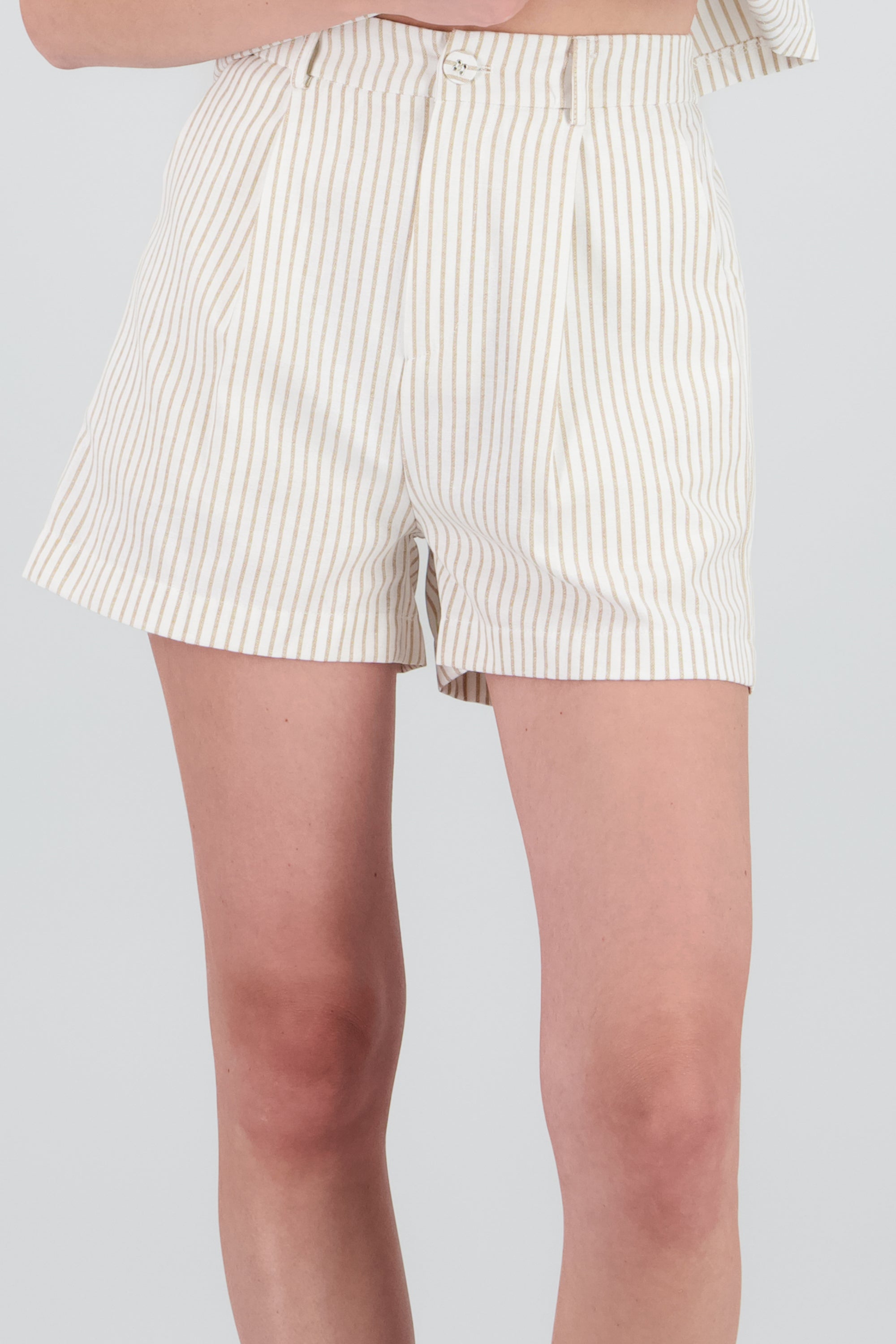 Short amplio rayas BEIGE