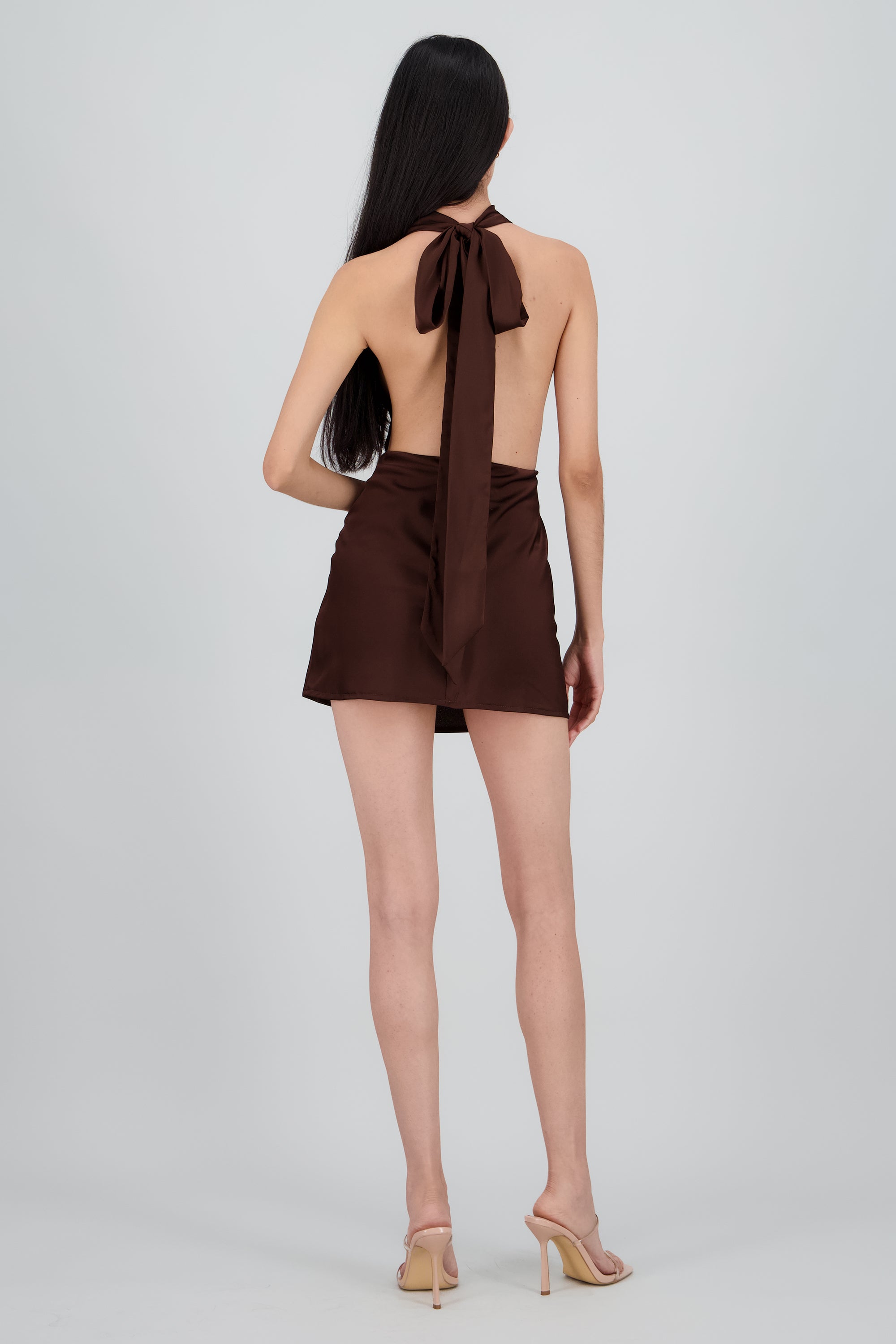 Vestido halter mini cuello cascada Hypsters CAFE